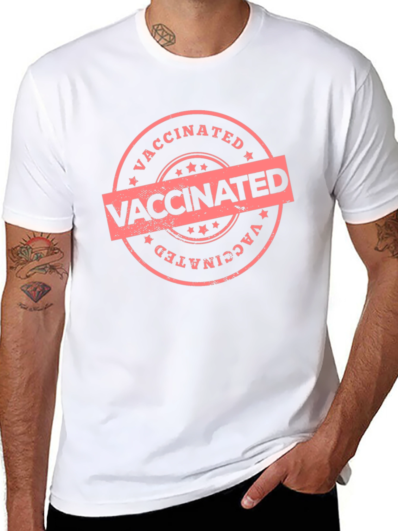 Vaccinated Stamp Graphic Tee - Black