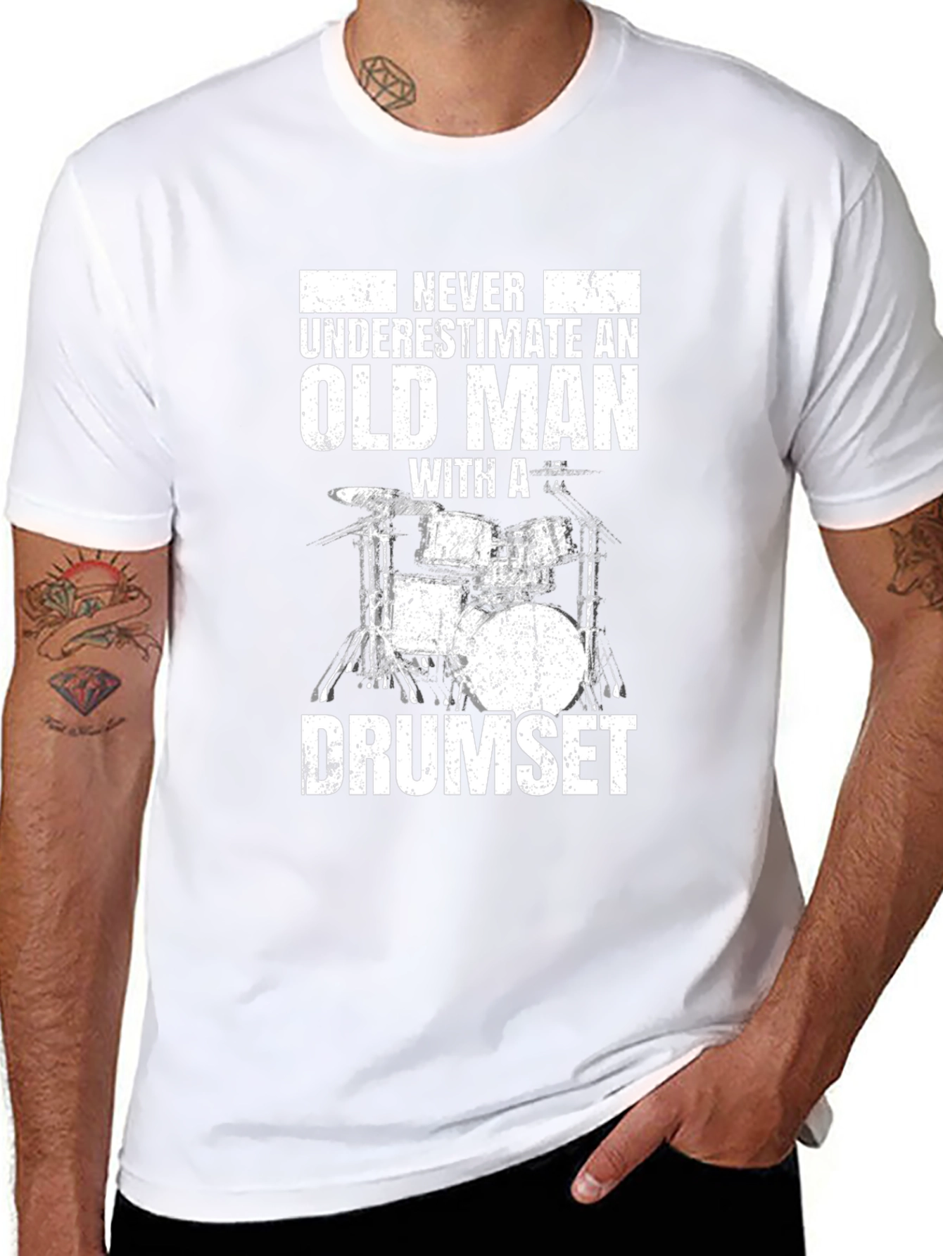 Old Man Drumset T-Shirt - Funny Musician Gift