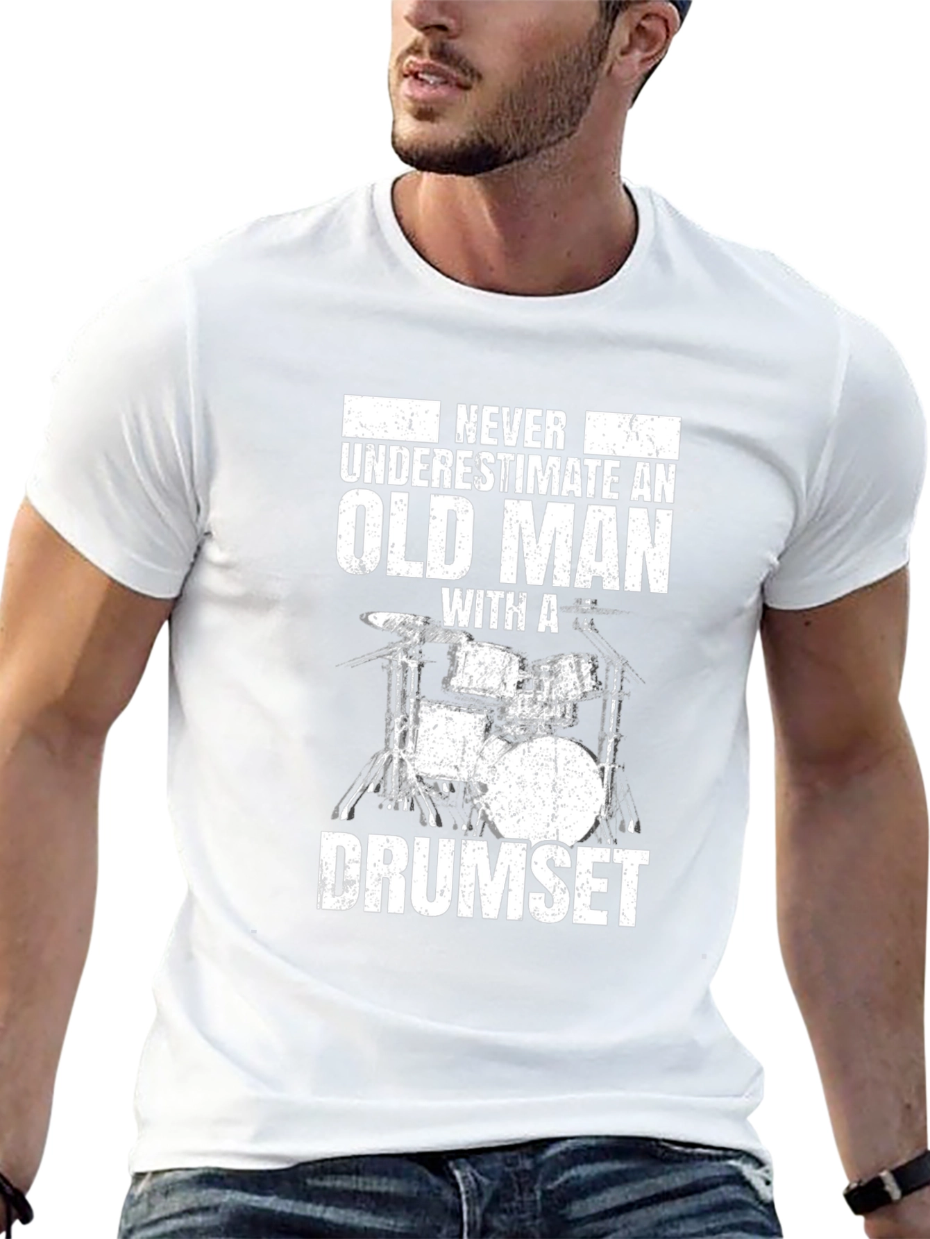 Old Man Drumset T-Shirt - Funny Musician Gift