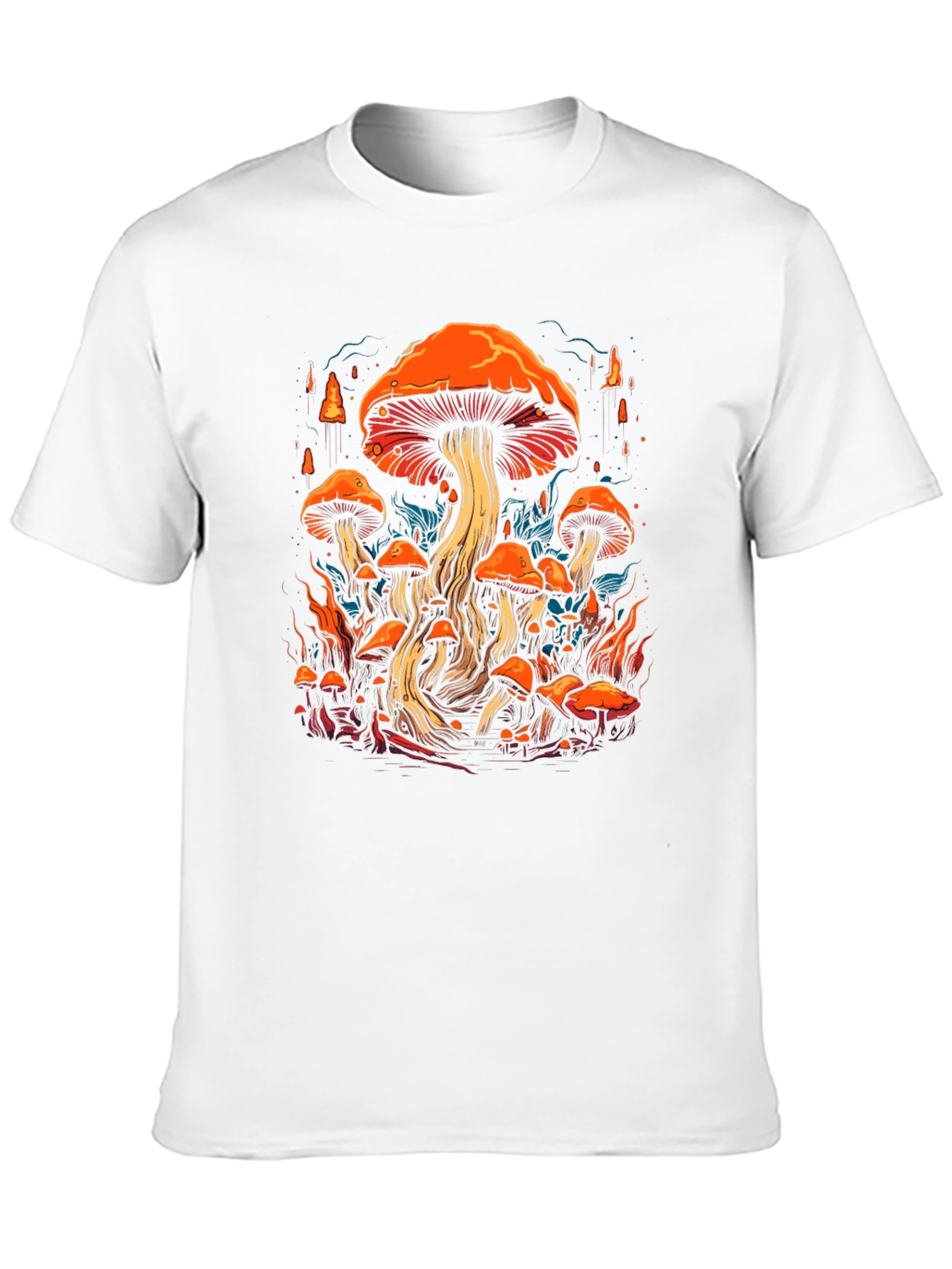 Psychedelic Mushroom Graphic Tee - Black