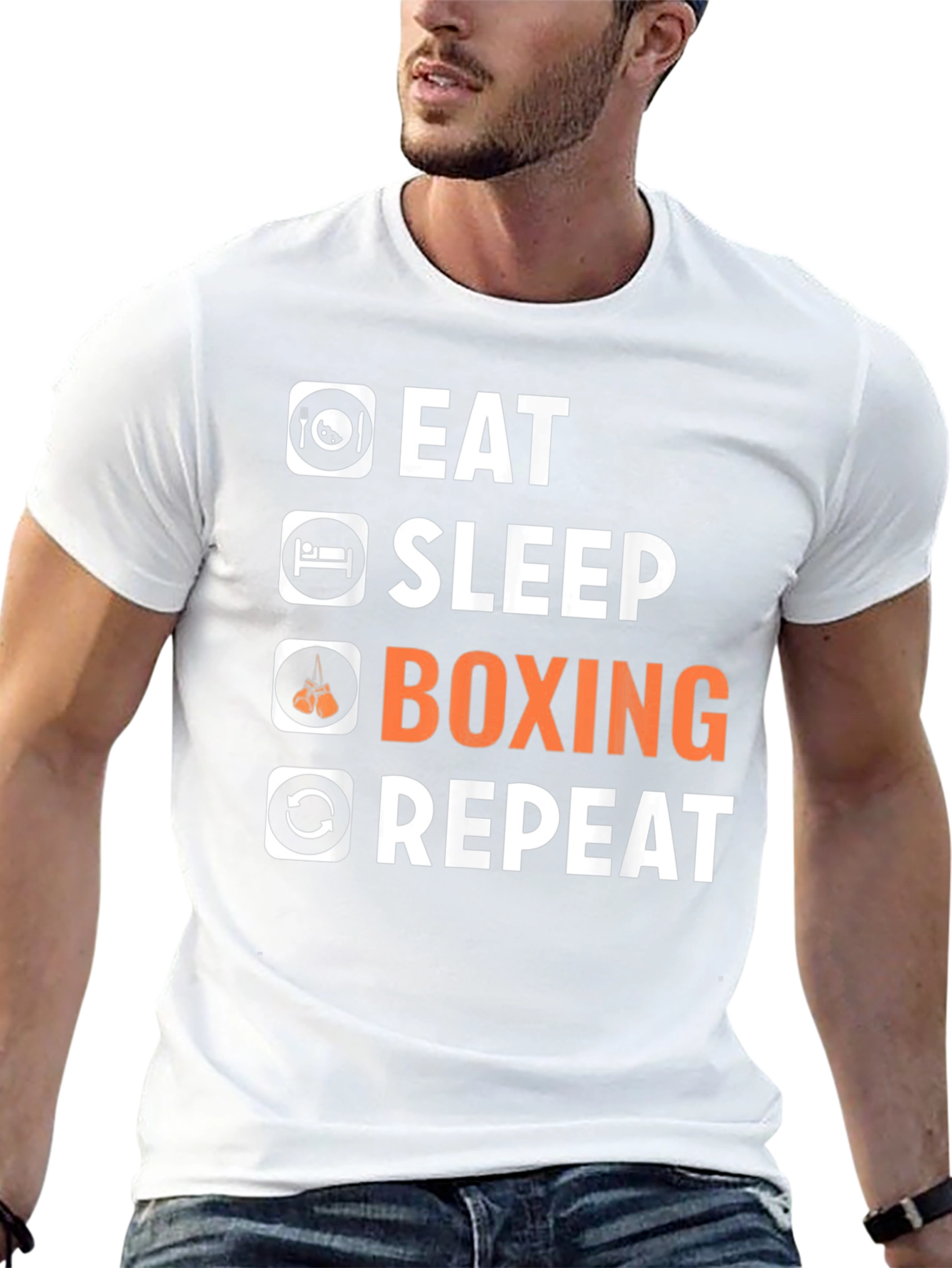 Eat Sleep Boxing Repeat Graphic T-Shirt