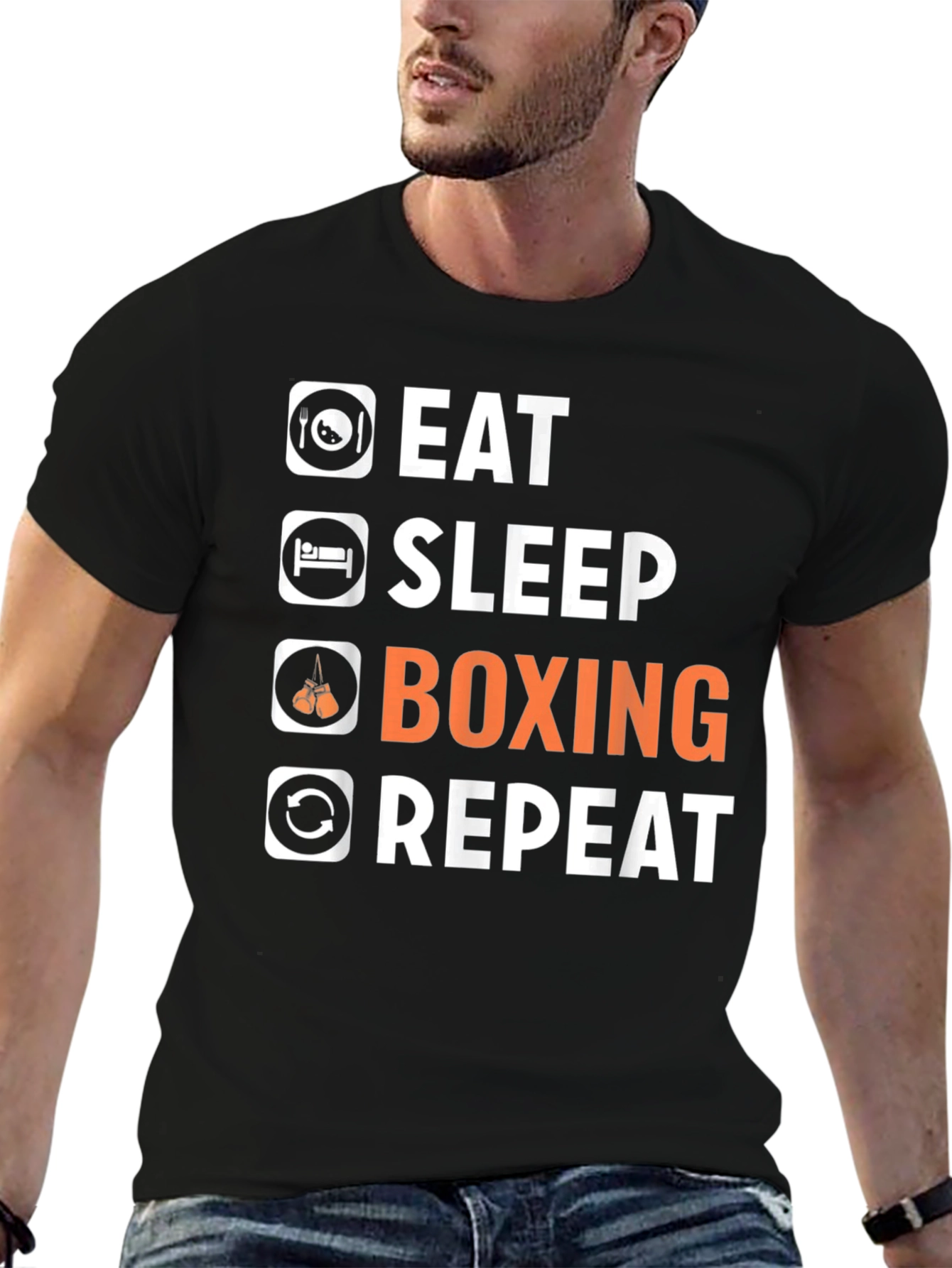 Eat Sleep Boxing Repeat Graphic T-Shirt