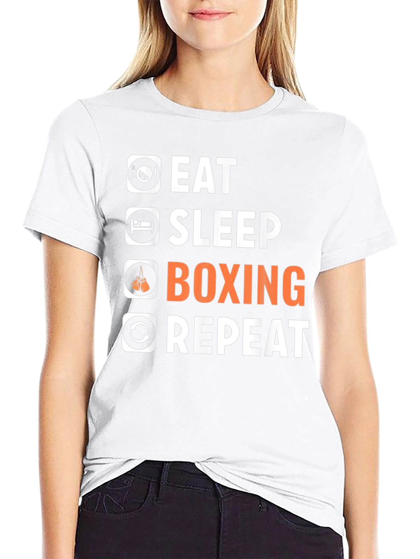 Eat Sleep Boxing Repeat Graphic T-Shirt