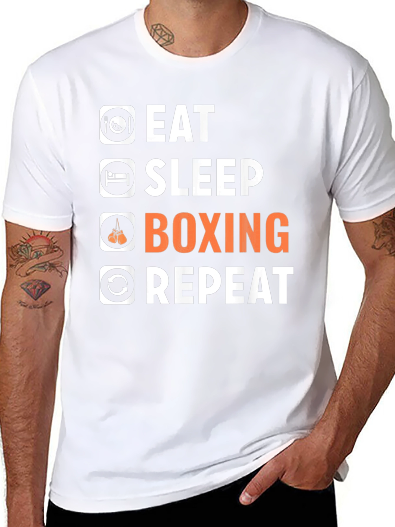 Eat Sleep Boxing Repeat Graphic T-Shirt