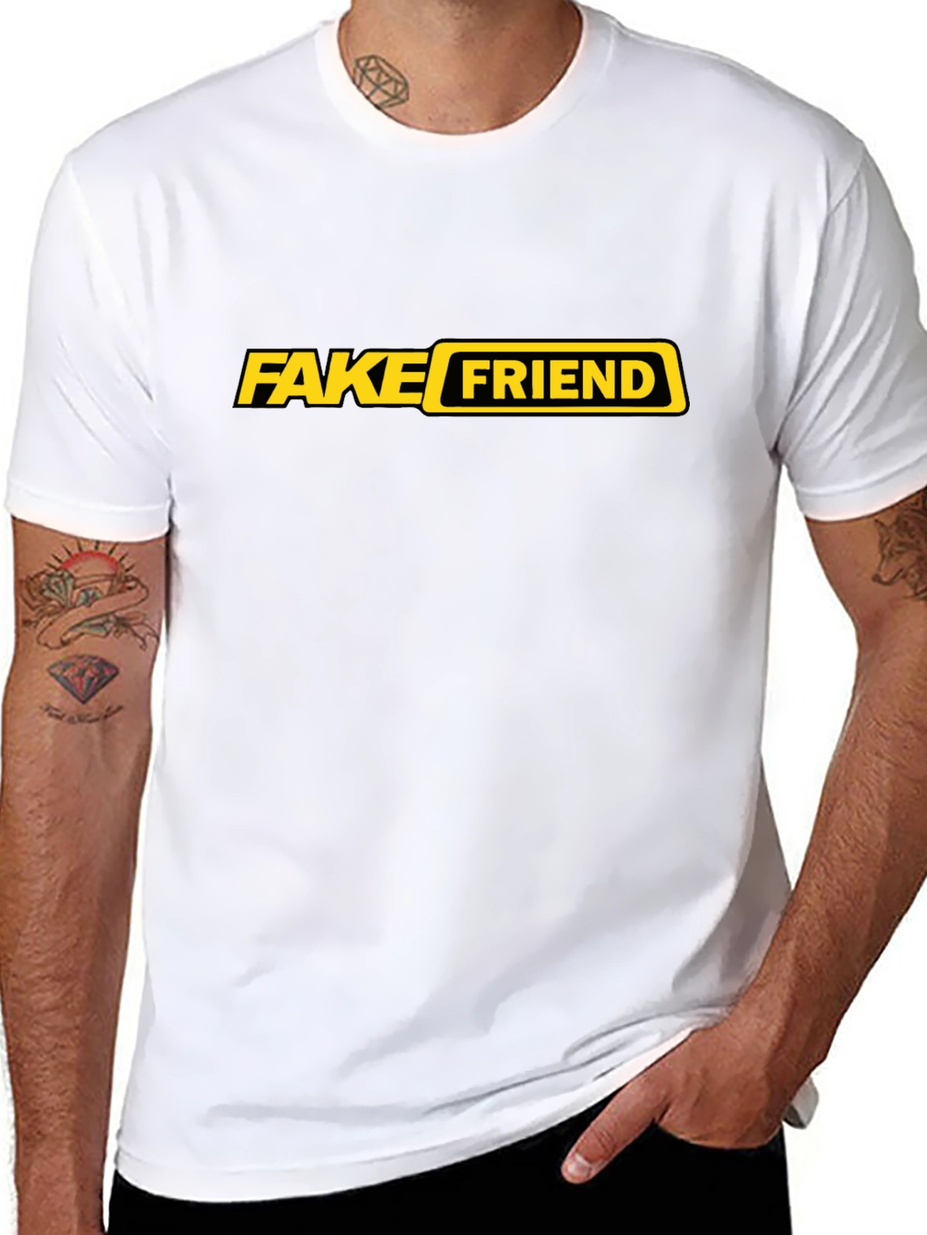 Fake Friend Graphic Tee - Trendy Sarcastic Black T-Shirt