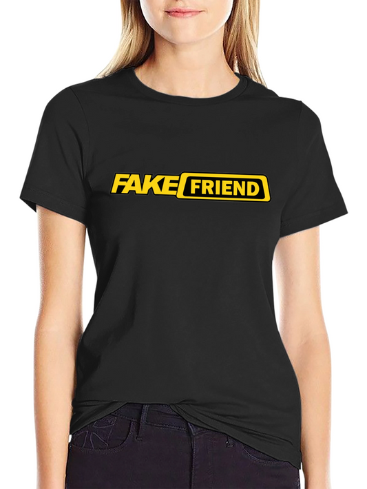 Fake Friend Graphic Tee - Trendy Sarcastic Black T-Shirt