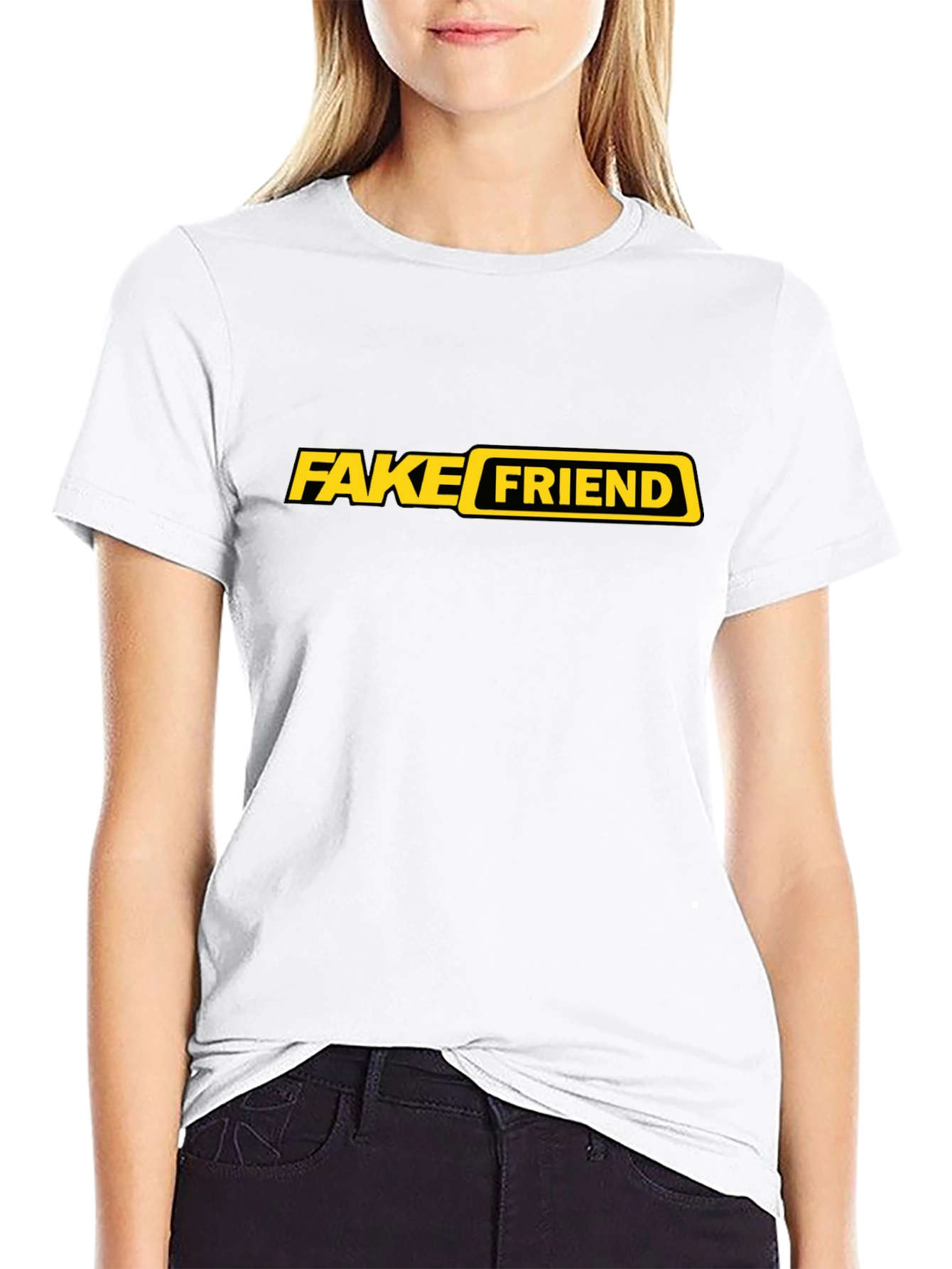 Fake Friend Graphic Tee - Trendy Sarcastic Black T-Shirt