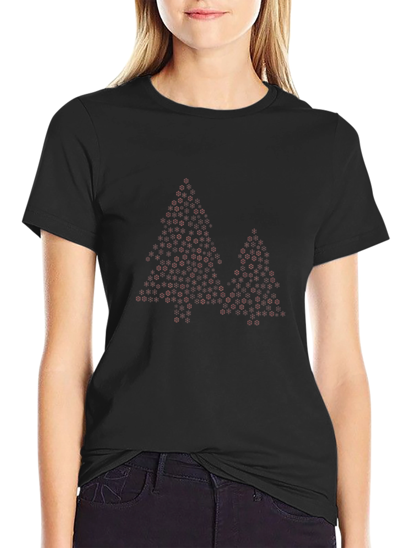 Festive Holiday Trees Mens Black T-Shirt