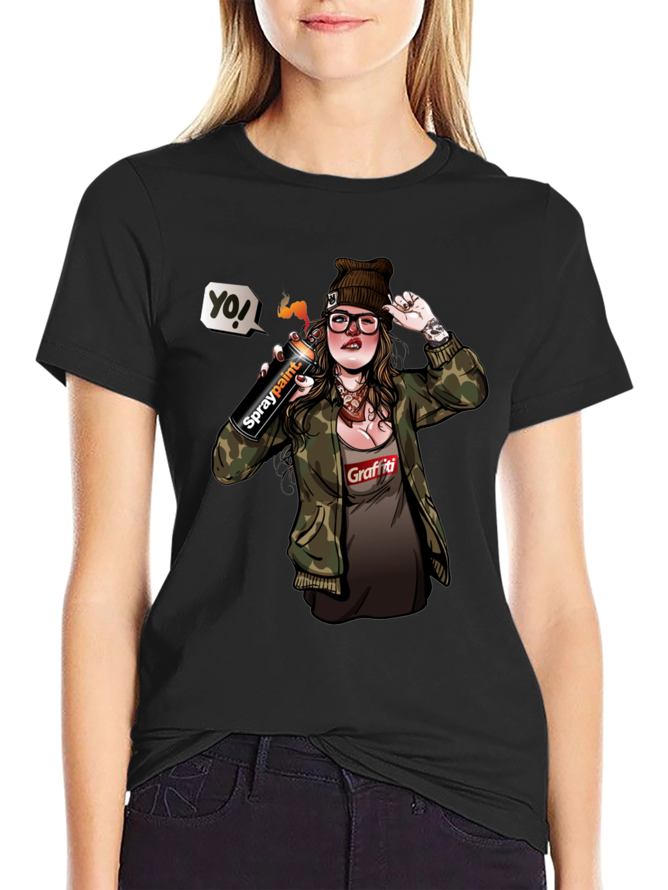 Graffiti Girl T-Shirt - Urban Street Style