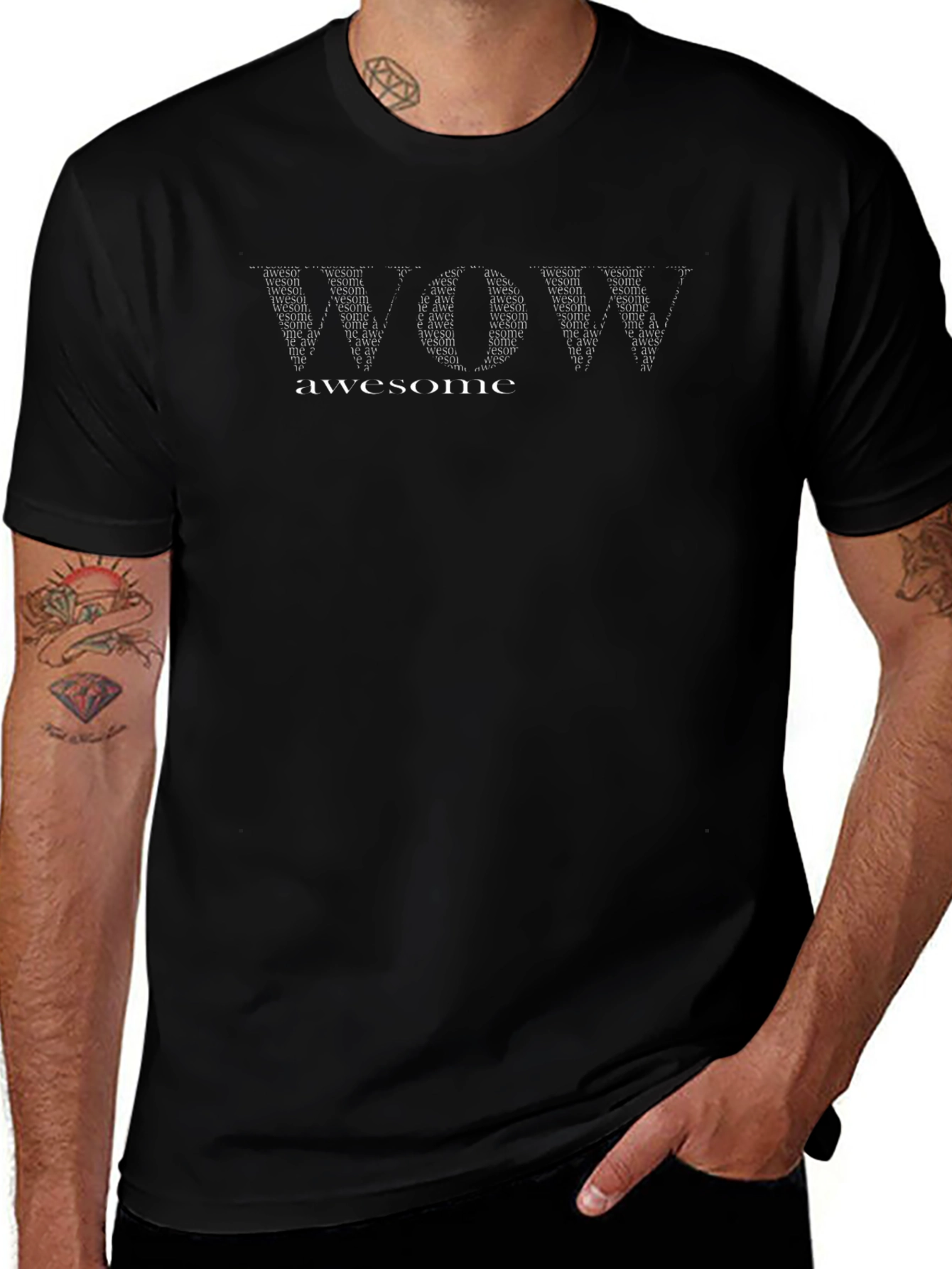 WOW Awesome Graphic Black T-Shirt