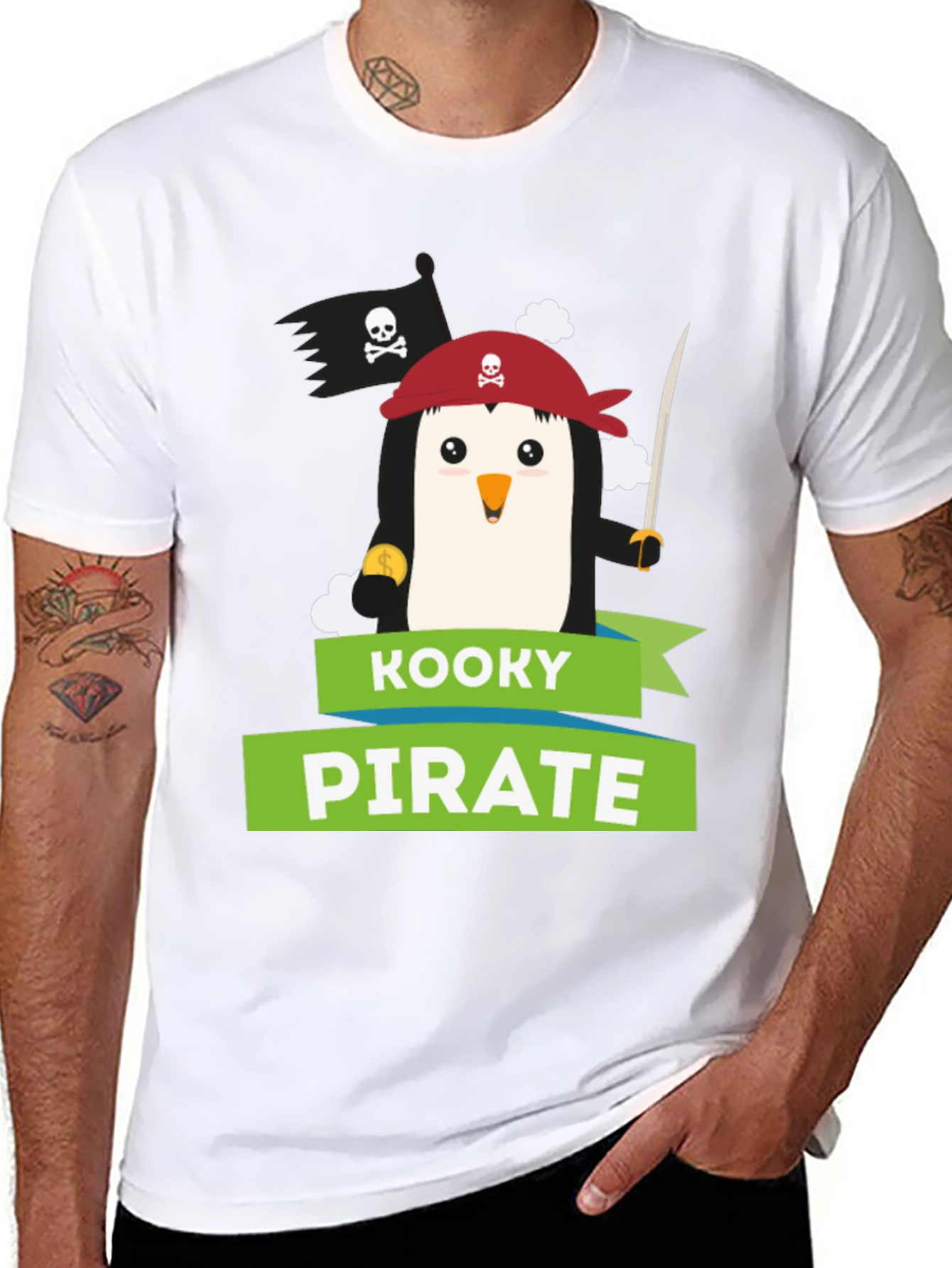Kooky Pirate Penguin Graphic Tee