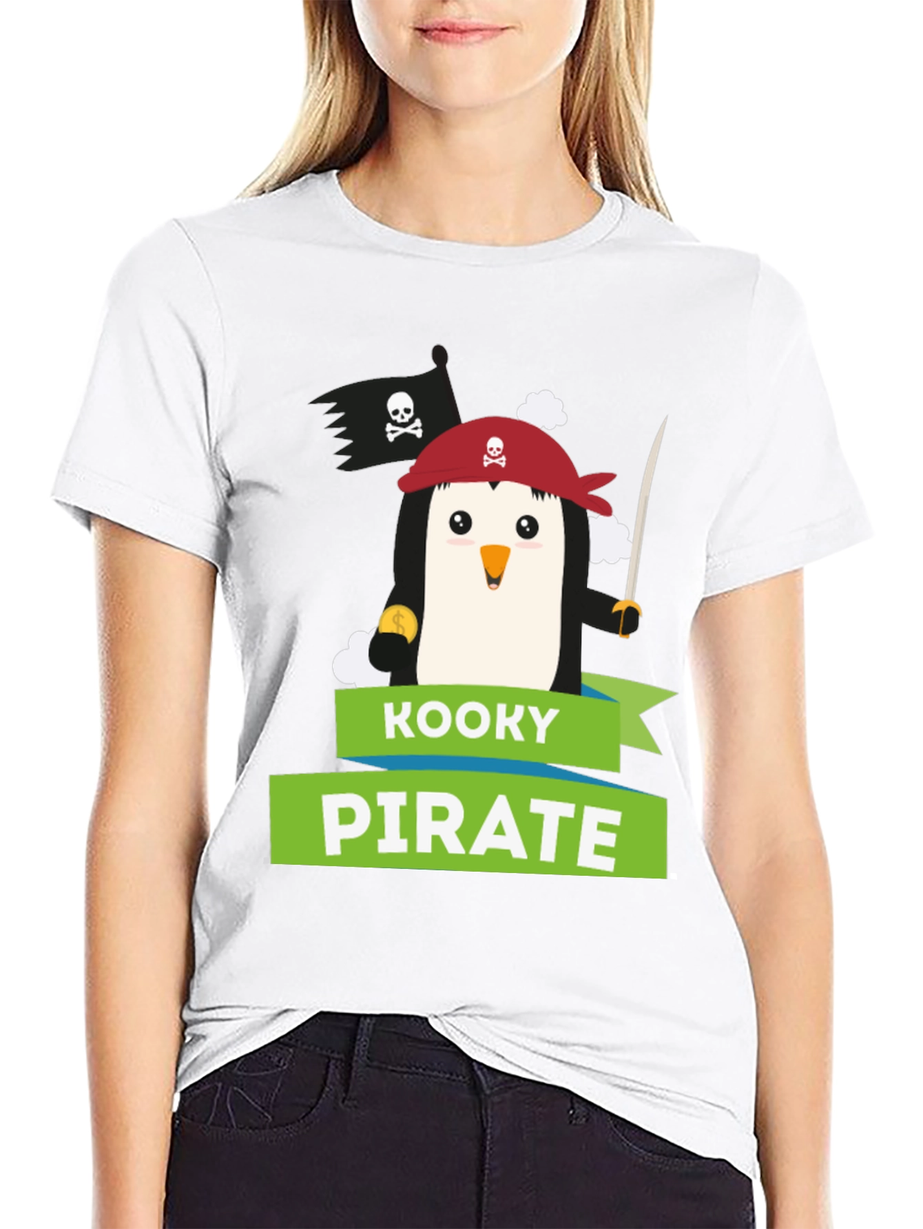 Kooky Pirate Penguin Graphic Tee