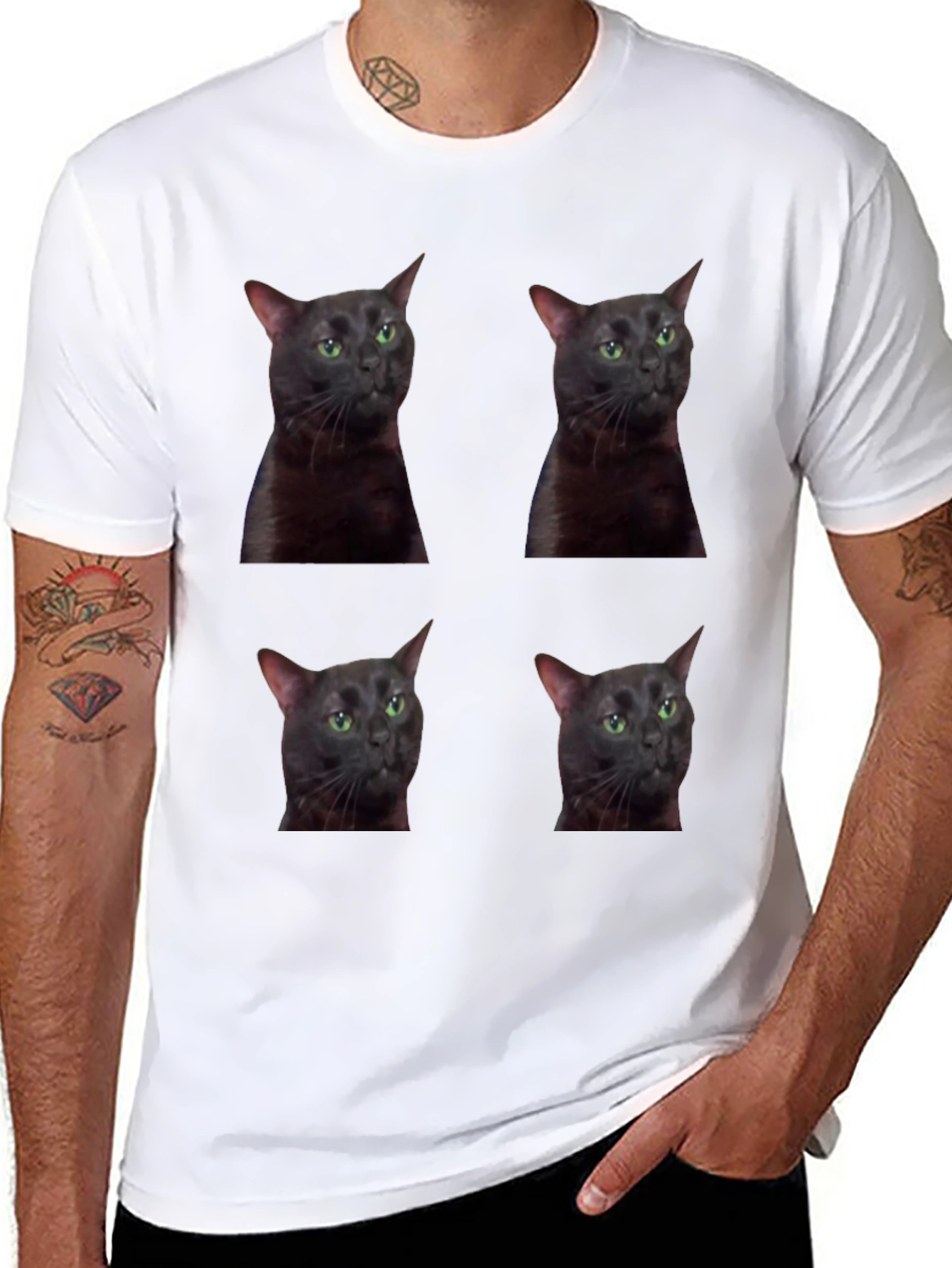 Cat Portrait T-Shirt - Unique Graphic Tee