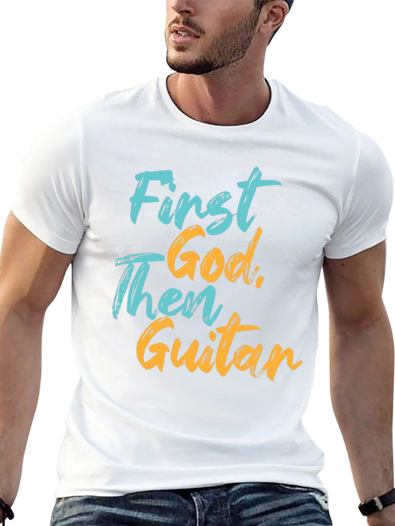 First God Then Guitar Graphic Tee