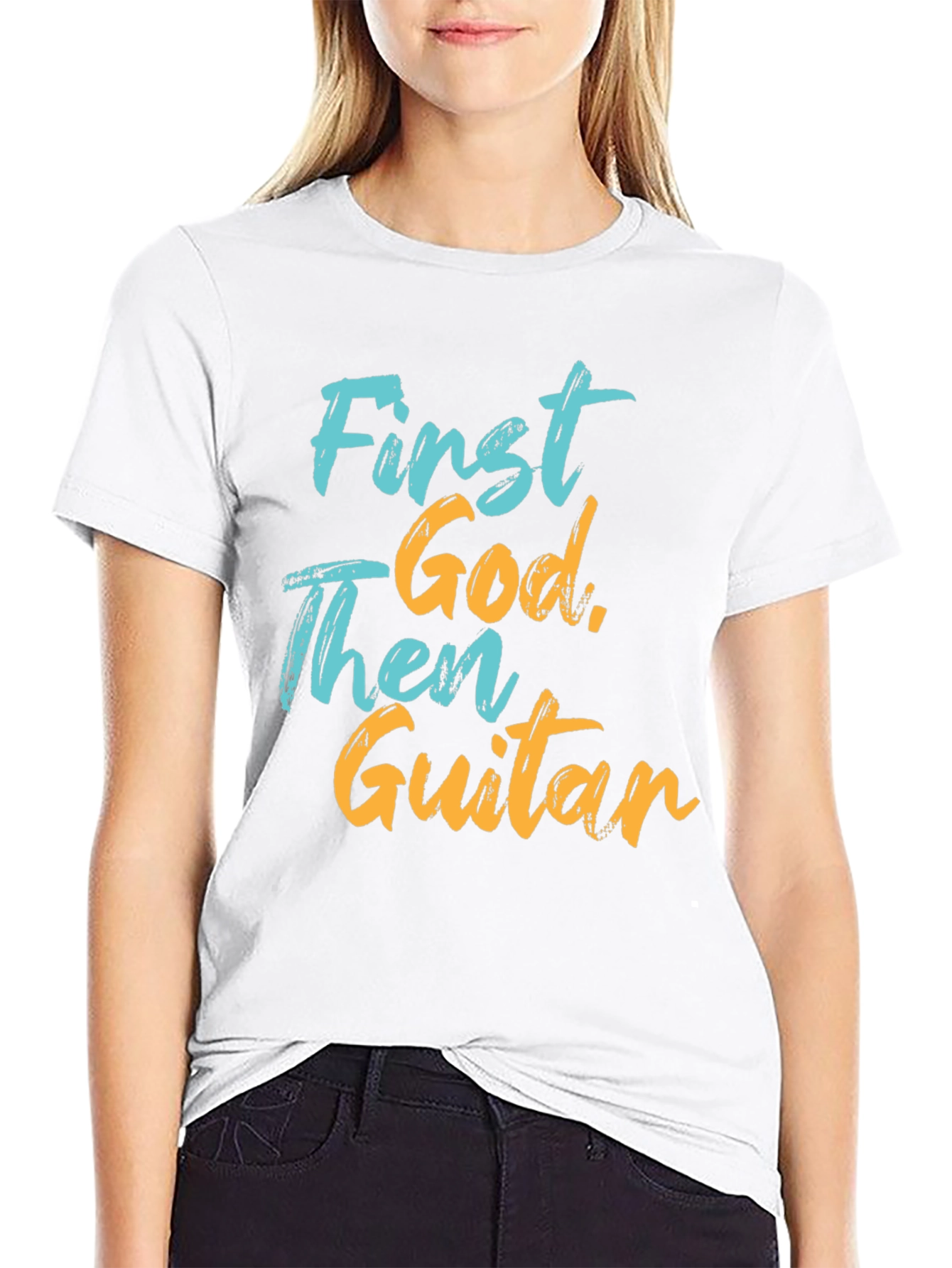 First God Then Guitar Graphic Tee