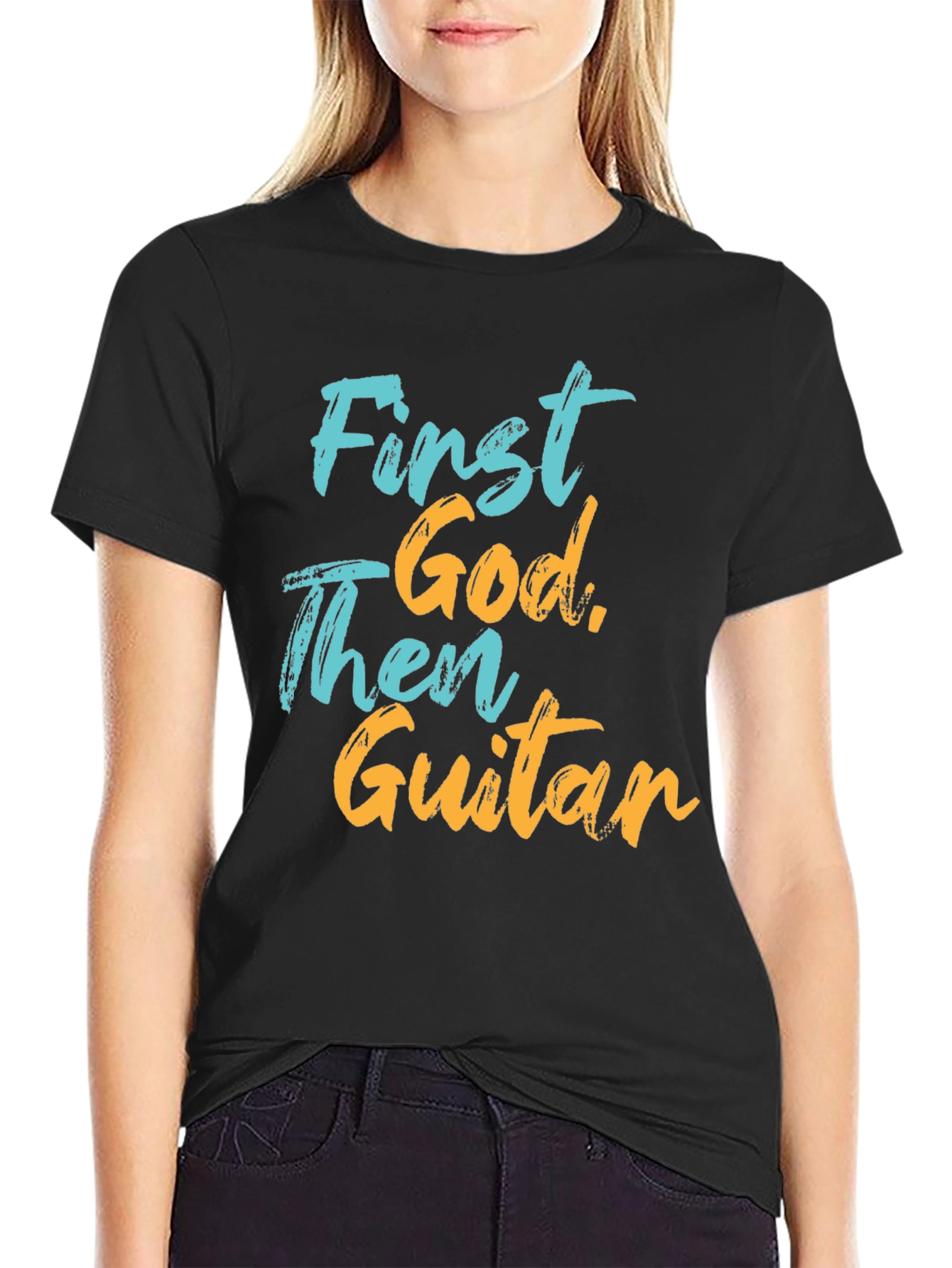First God Then Guitar Graphic Tee