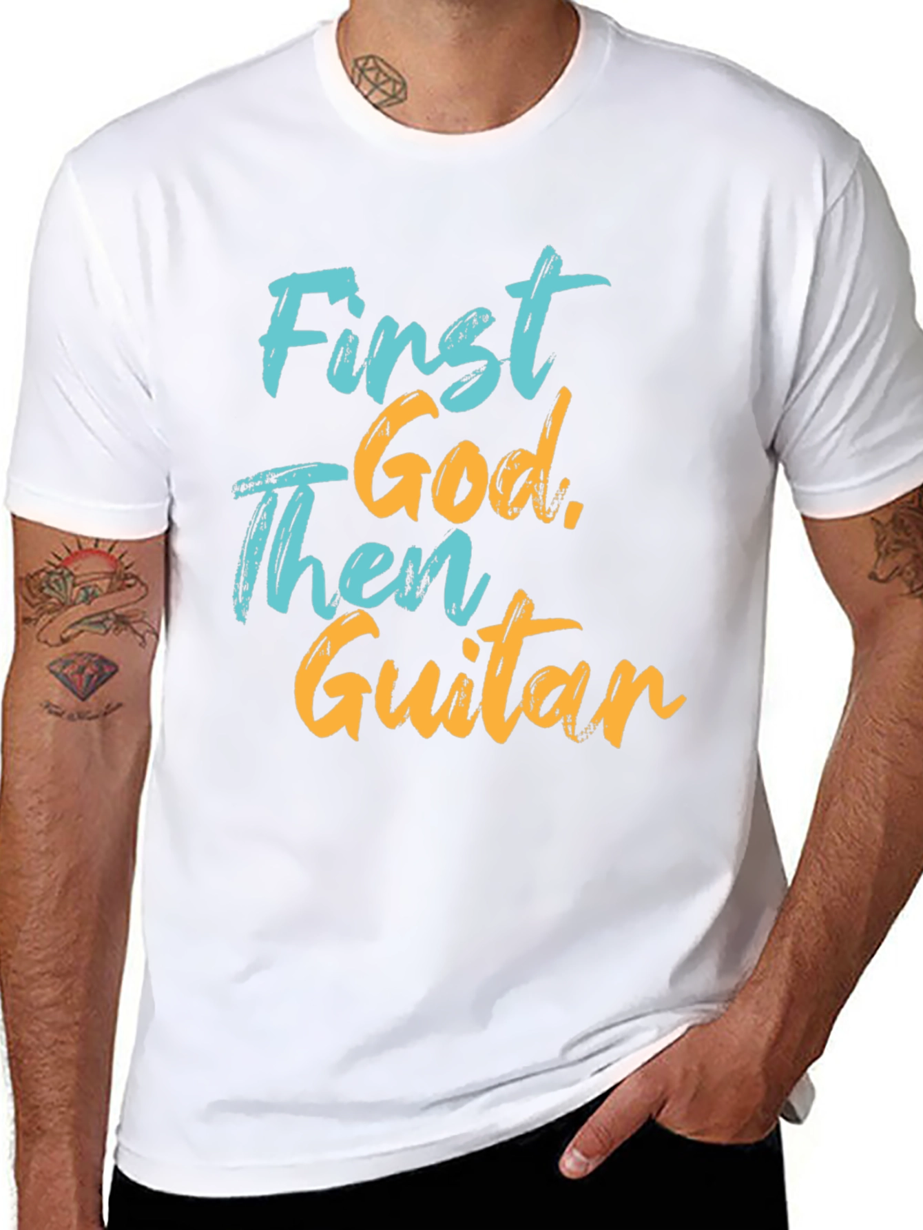 First God Then Guitar Graphic Tee
