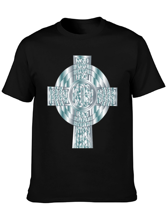 Celtic Cross Graphic Tee - Elegant Design