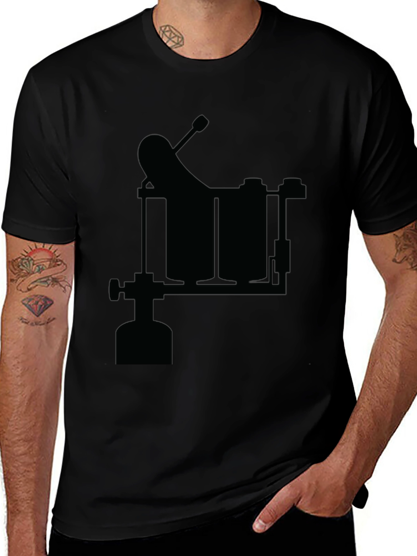 Tattoo Machine Graphic Black Tee - Ink Artist Apparel
