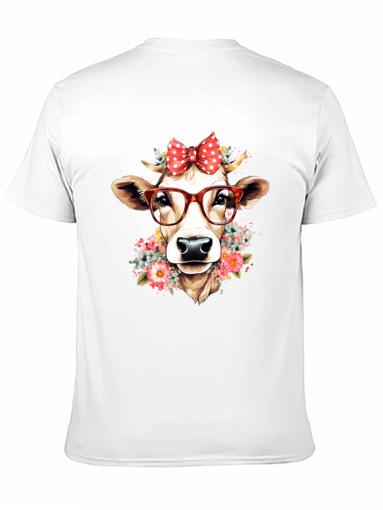 Cow with Glasses Graphic T-Shirt