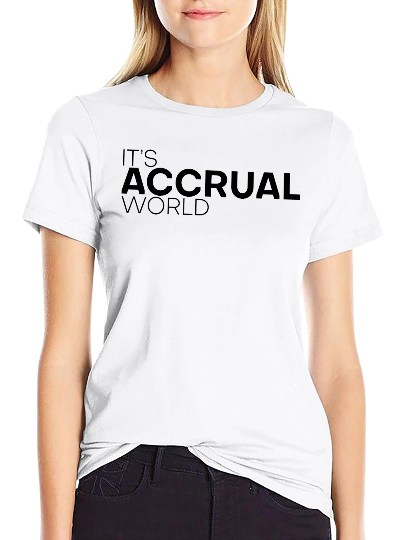 Its Accrual World Black T-Shirt