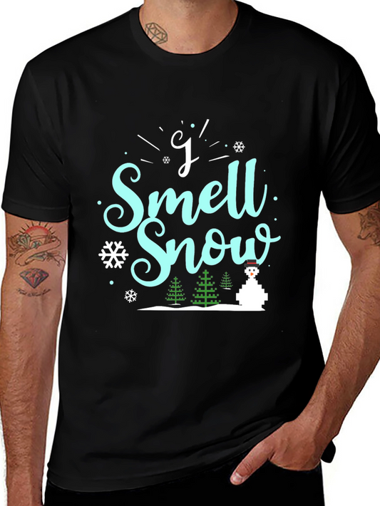 I Smell Snow Black T-Shirt Winter Holiday Top