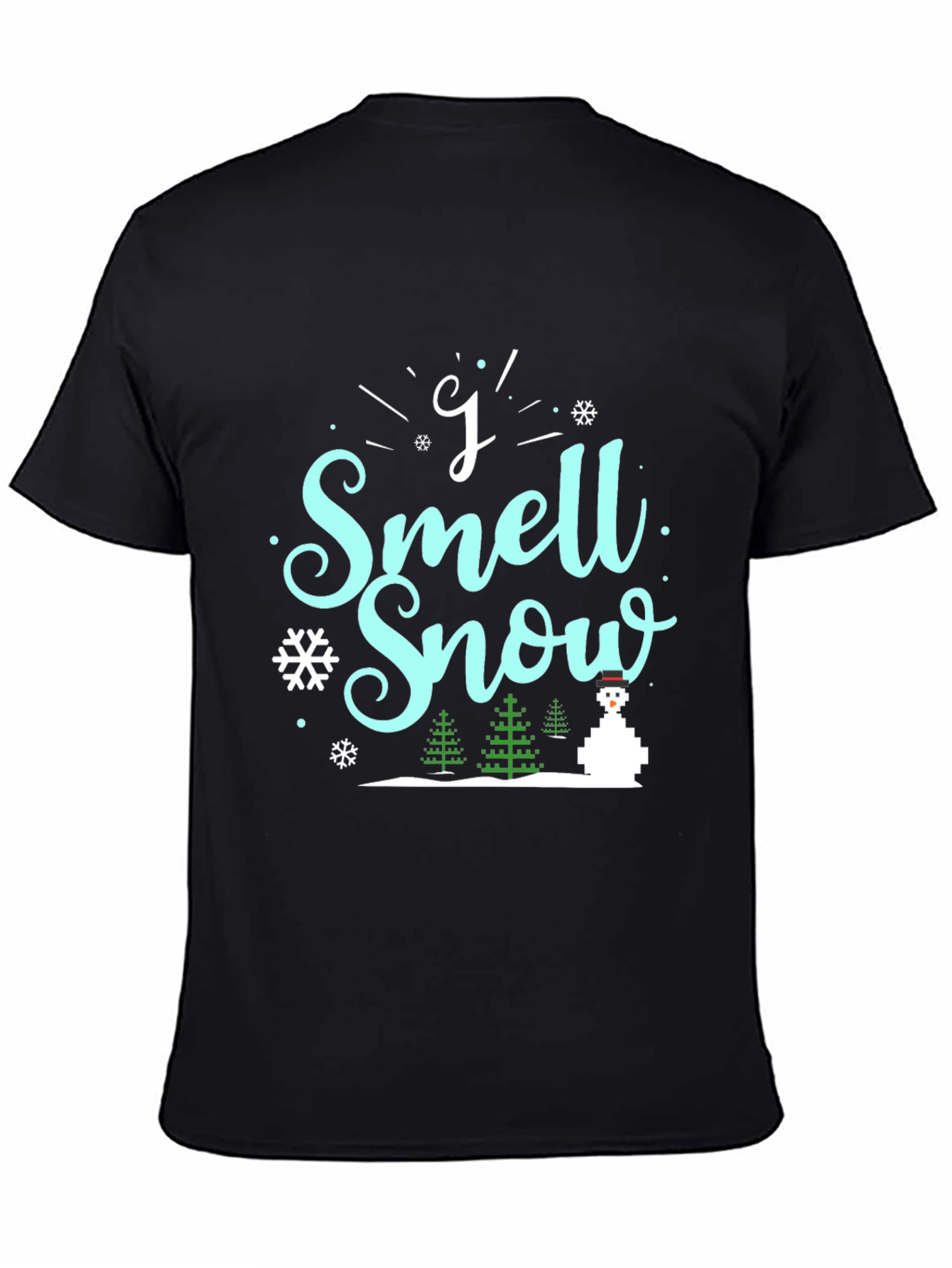 I Smell Snow Black T-Shirt Winter Holiday Top