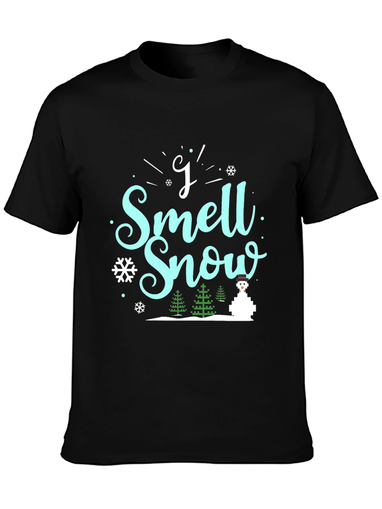 I Smell Snow Black T-Shirt Winter Holiday Top