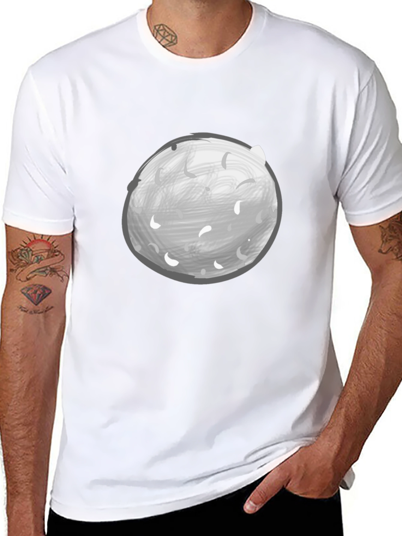 Moon Graphic Tee - Black Casual Shirt