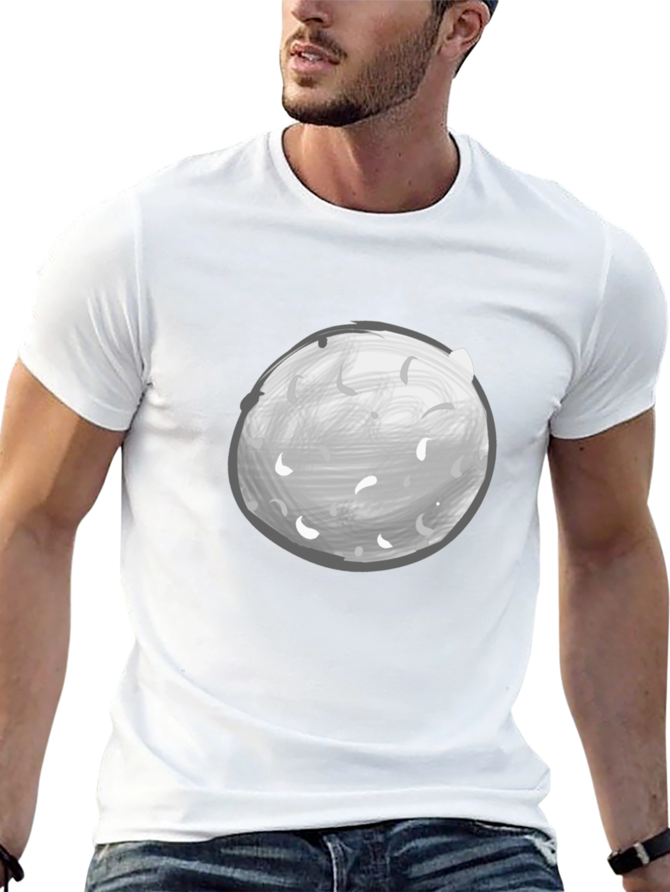 Moon Graphic Tee - Black Casual Shirt