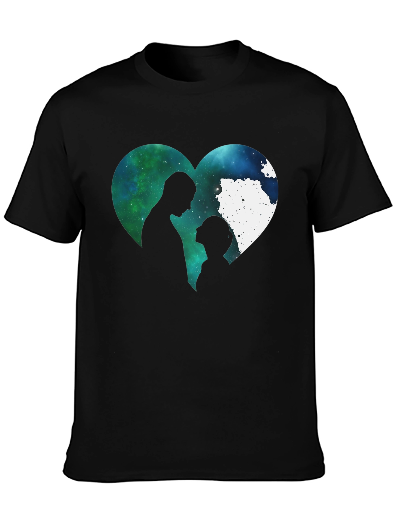 Romantic Galaxy Heart Couple T-Shirt