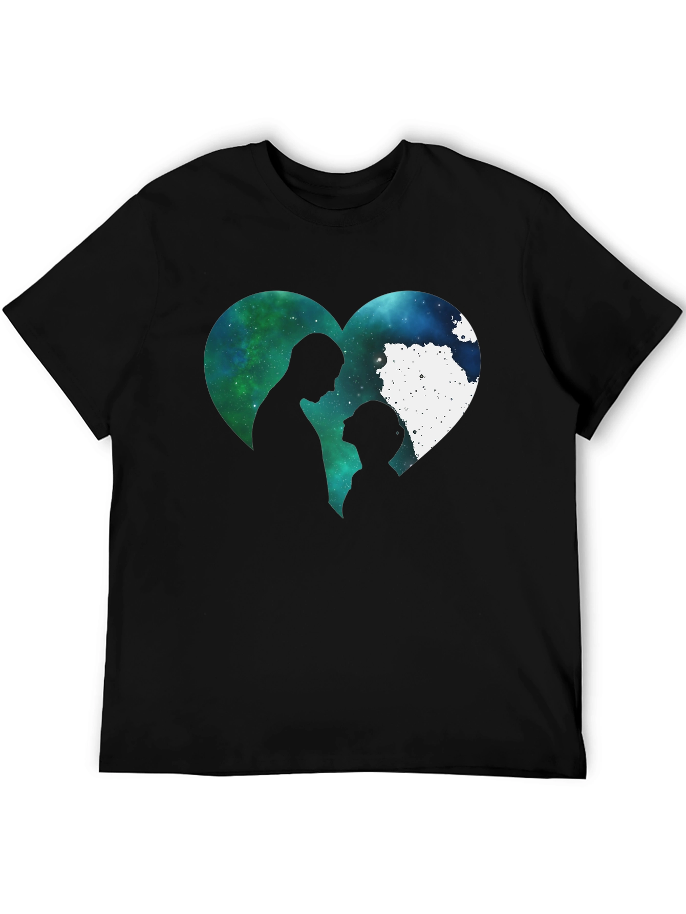 Romantic Galaxy Heart Couple T-Shirt