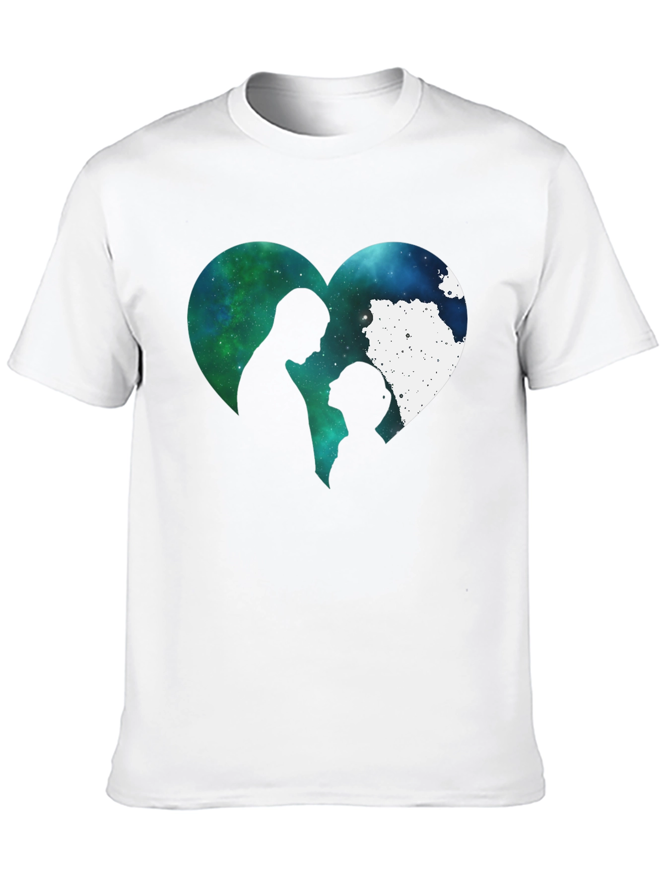 Romantic Galaxy Heart Couple T-Shirt