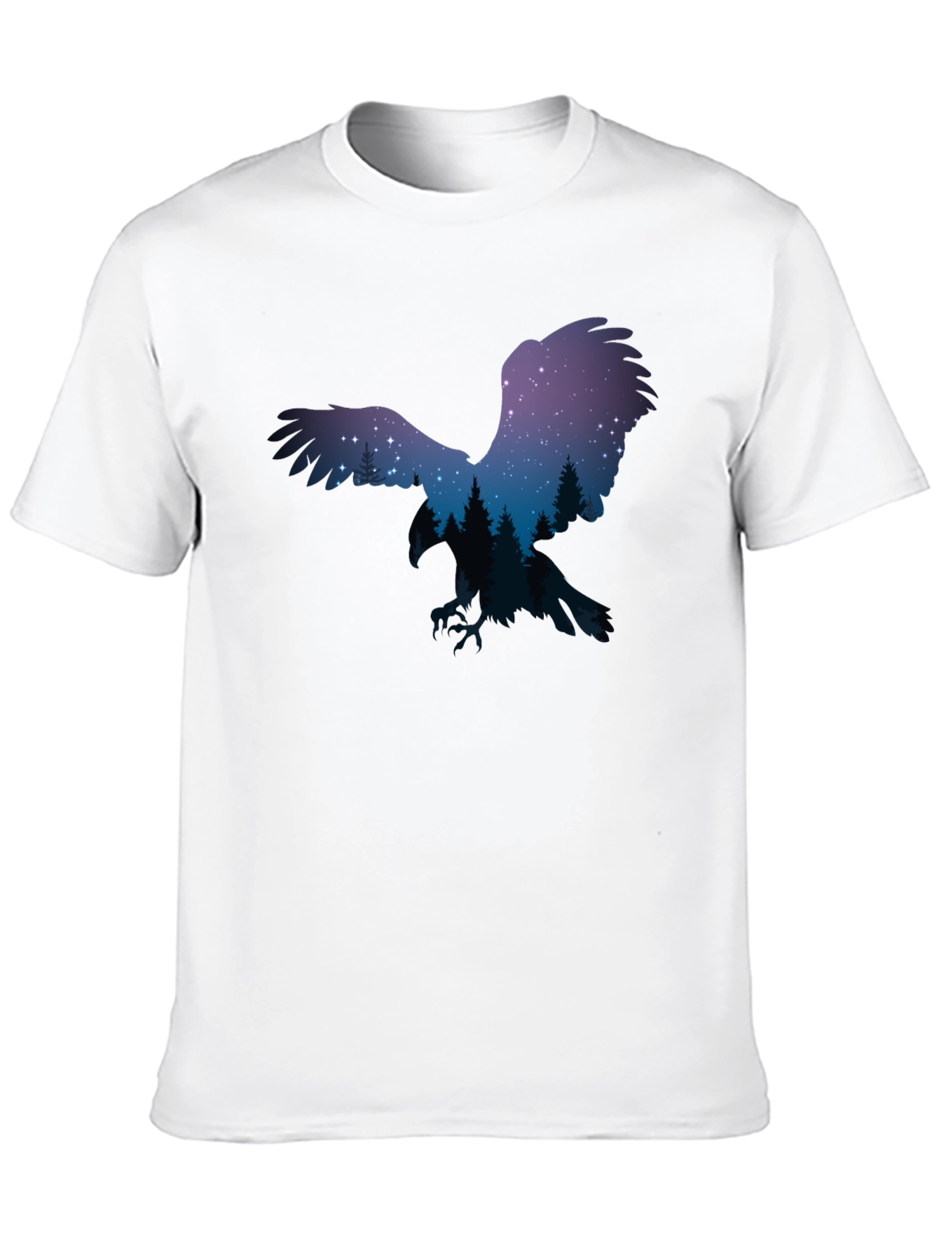 Night Sky Eagle Graphic Tee - Black