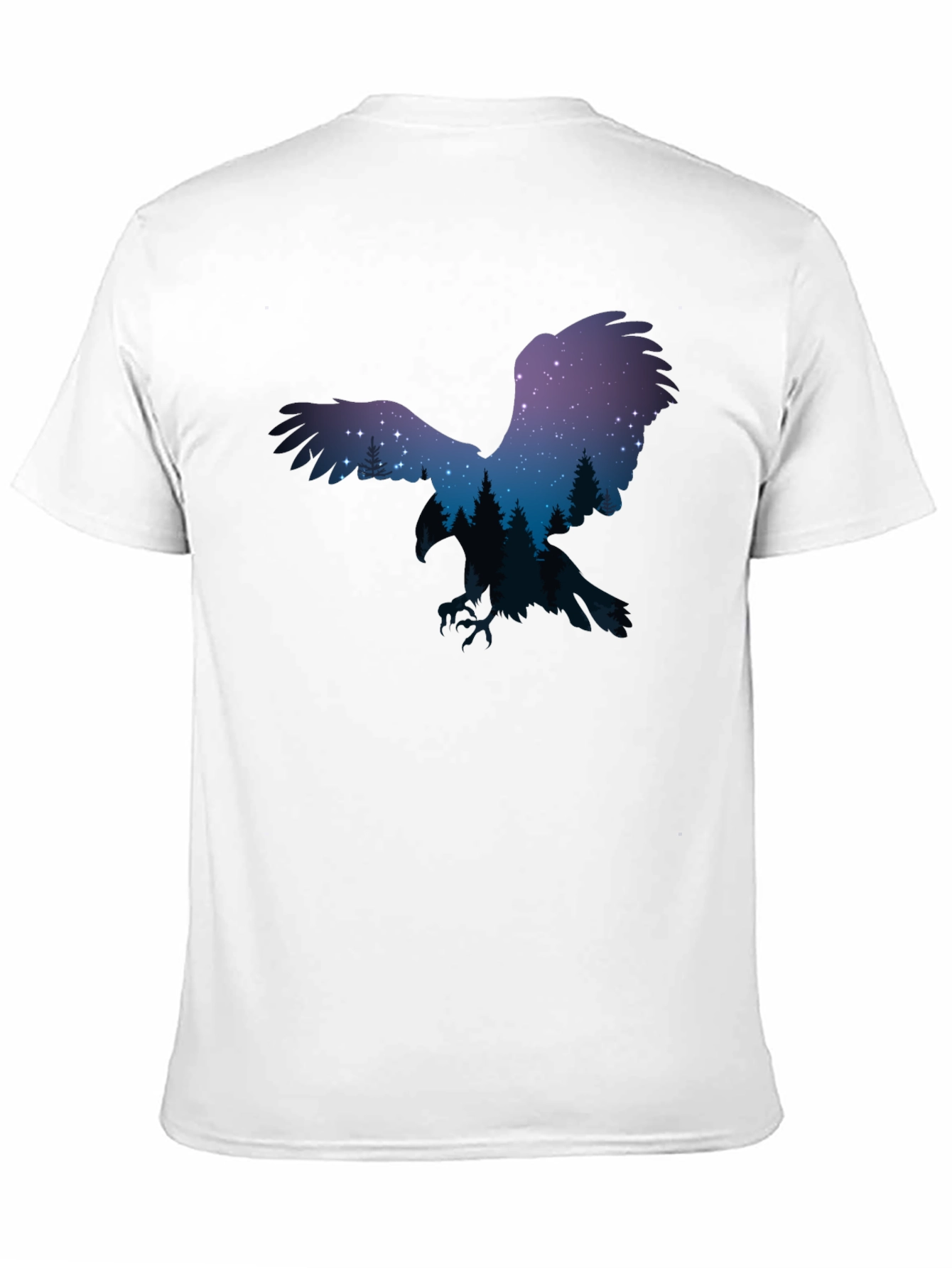 Night Sky Eagle Graphic Tee - Black