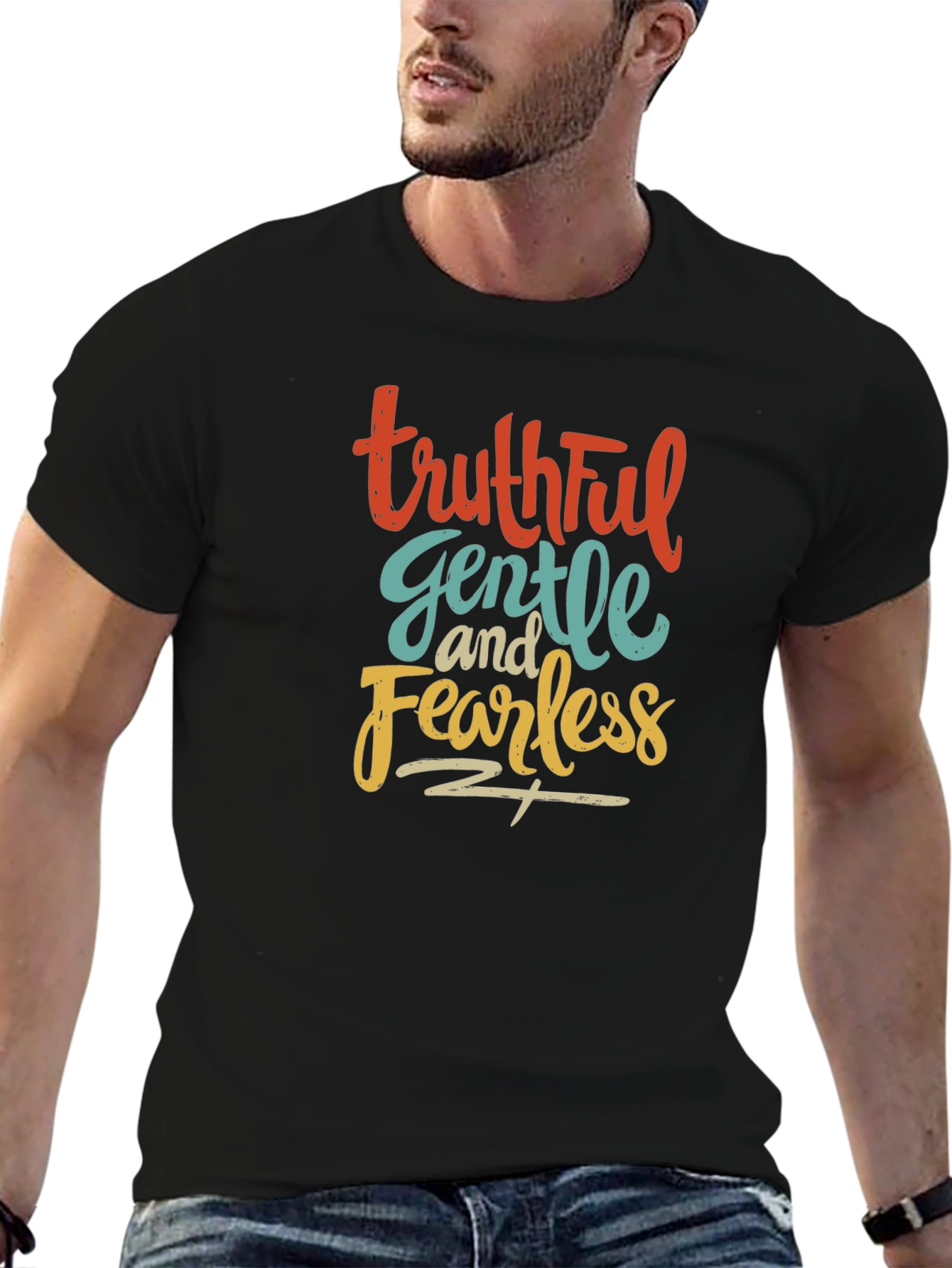 Truthful Gentle Fearless Black T-Shirt