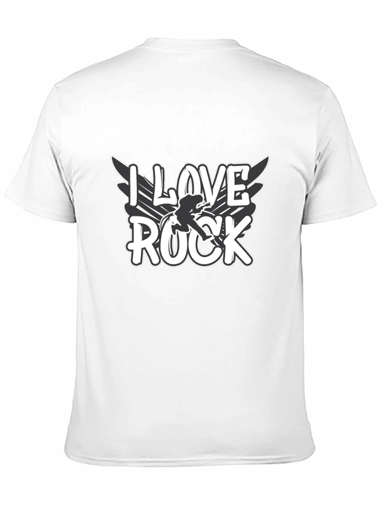 I Love Rock Graphic Tee - Black Cotton Blend