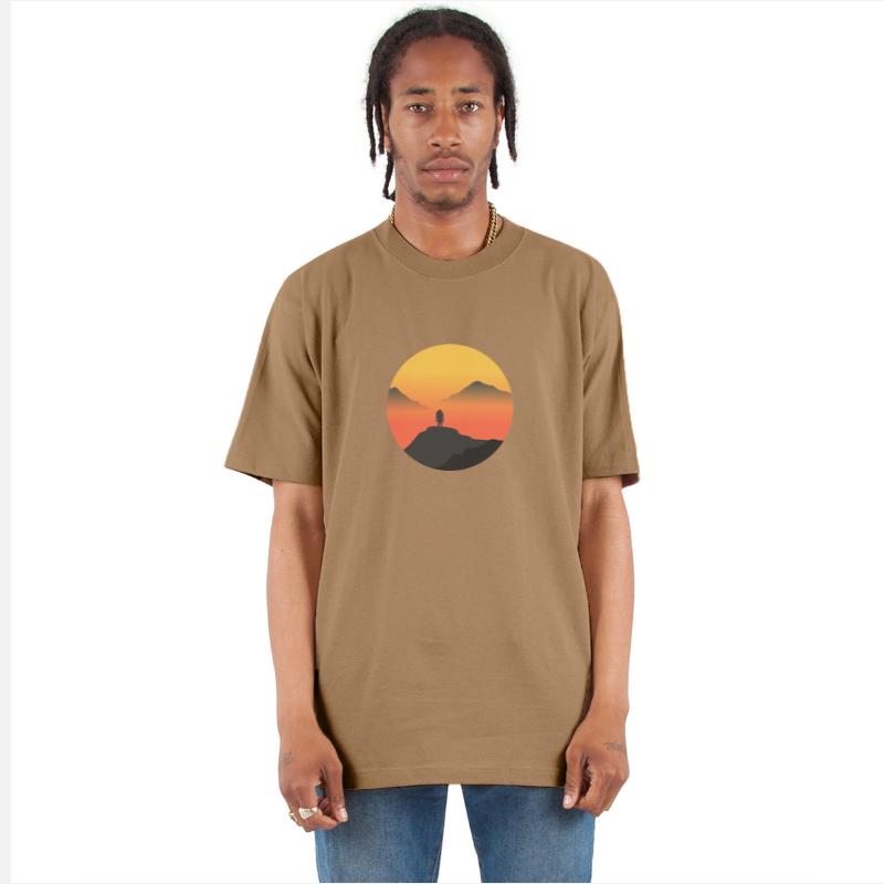 Wanderer at Sunset - Minimal Mountain Explorer