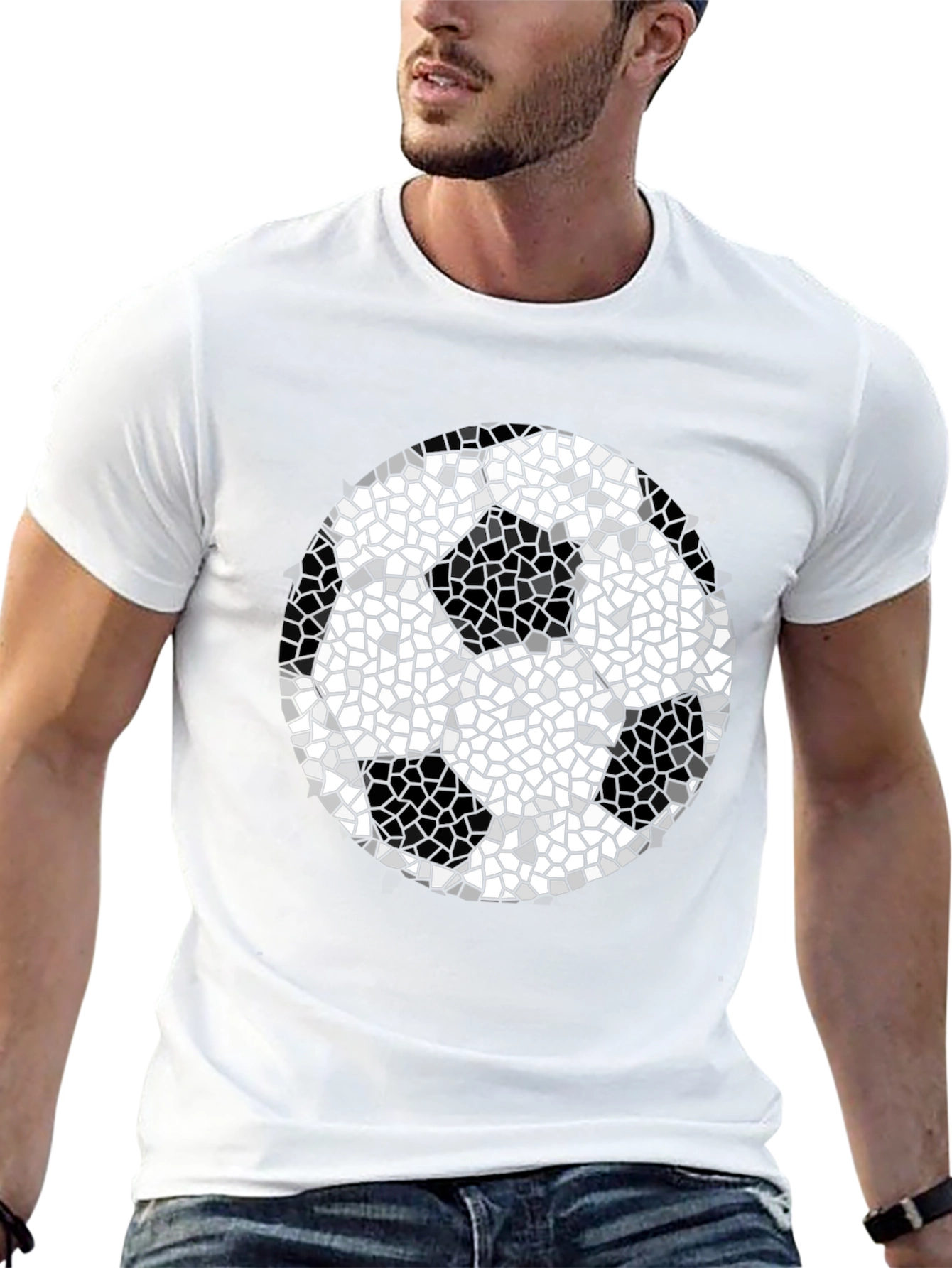 Mosaic Soccer Ball Graphic Tee - Black