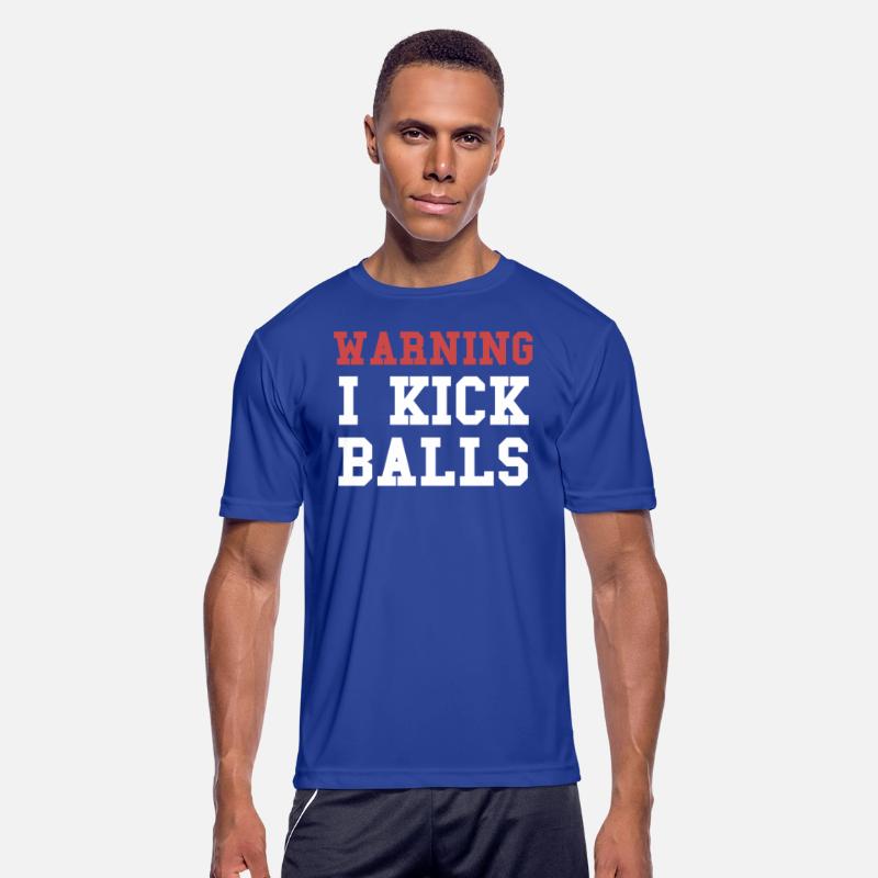 Warning I Kick Balls Funny Football Soccer Hockey