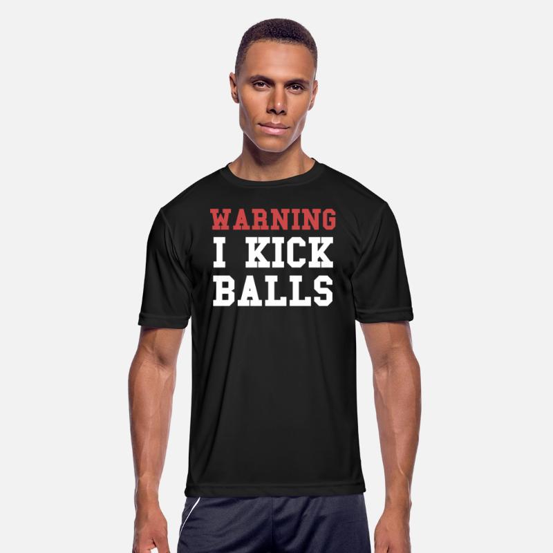 Warning I Kick Balls Funny Football Soccer Hockey