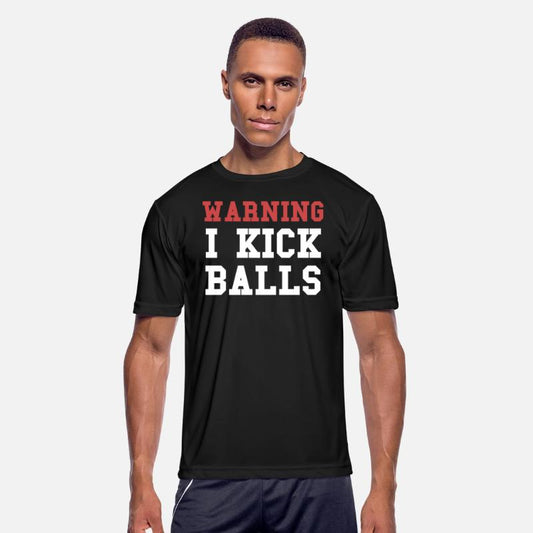 Warning I Kick Balls Funny Football Soccer Hockey