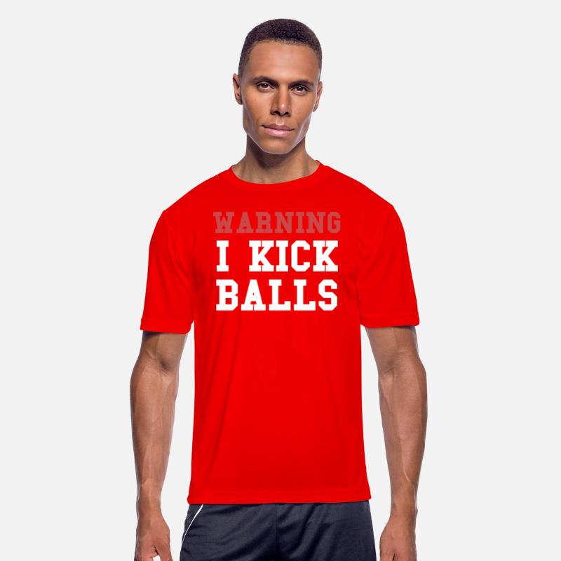 Warning I Kick Balls Funny Football Soccer Hockey