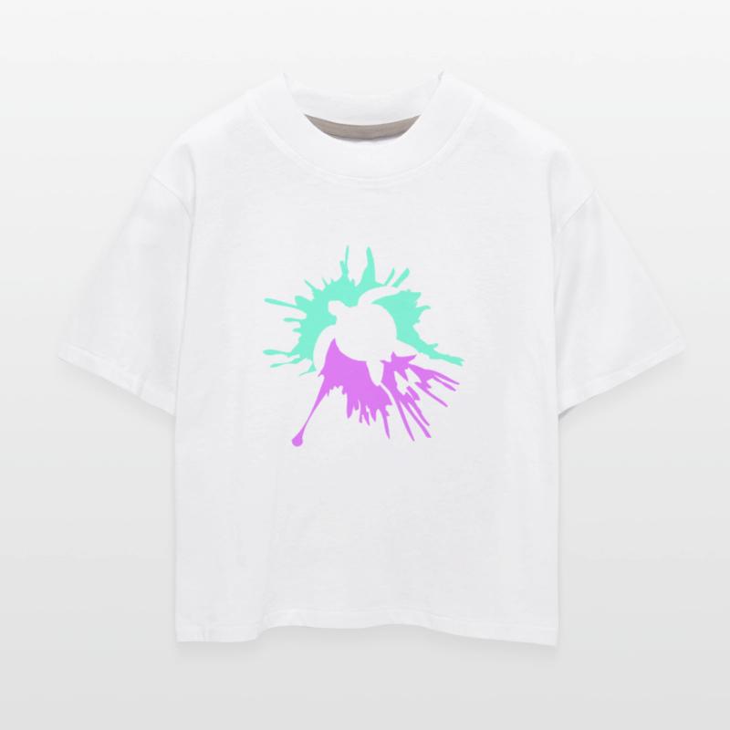 Water turtle color splash drops silhouette cool