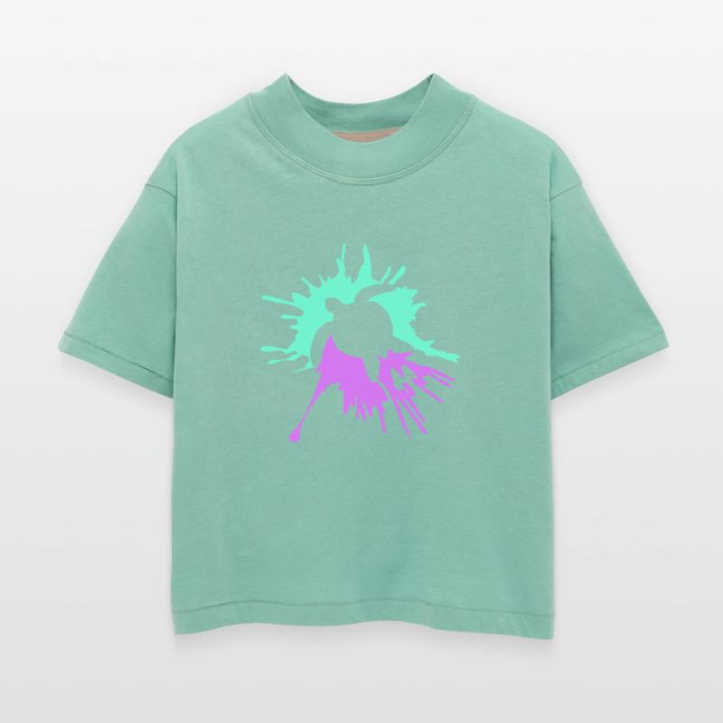 Water turtle color splash drops silhouette cool