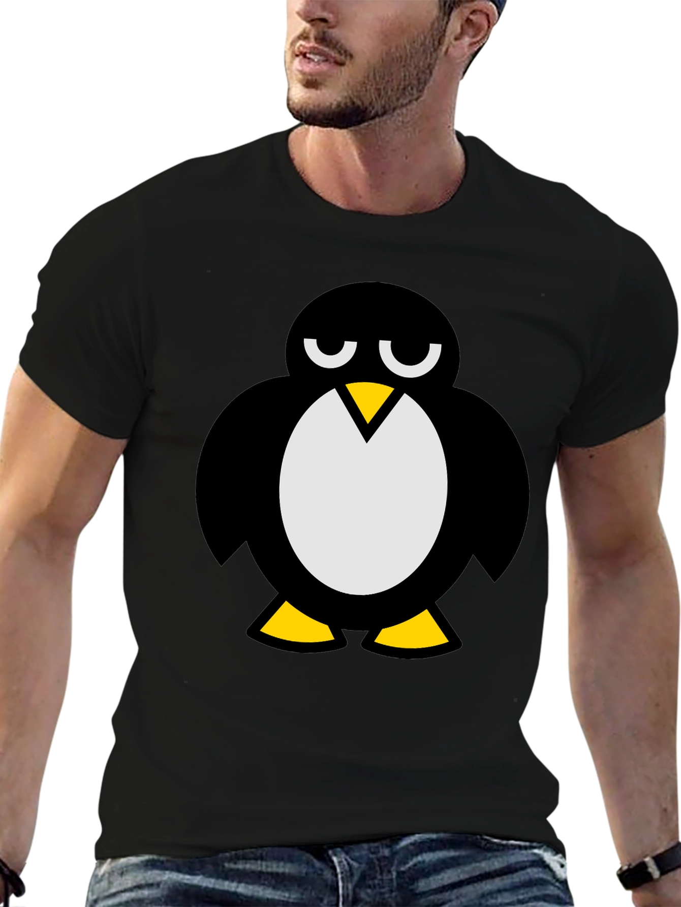 Cool Penguin Graphic T-Shirt - Black