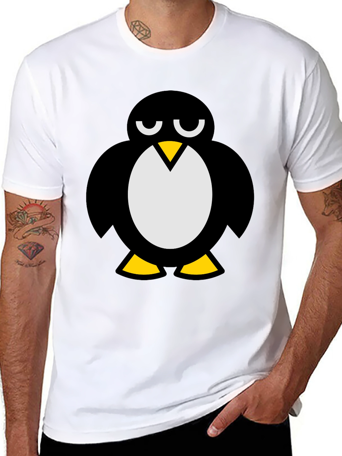 Cool Penguin Graphic T-Shirt - Black