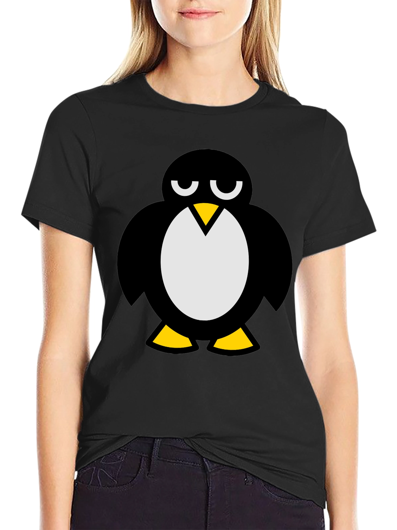 Cool Penguin Graphic T-Shirt - Black