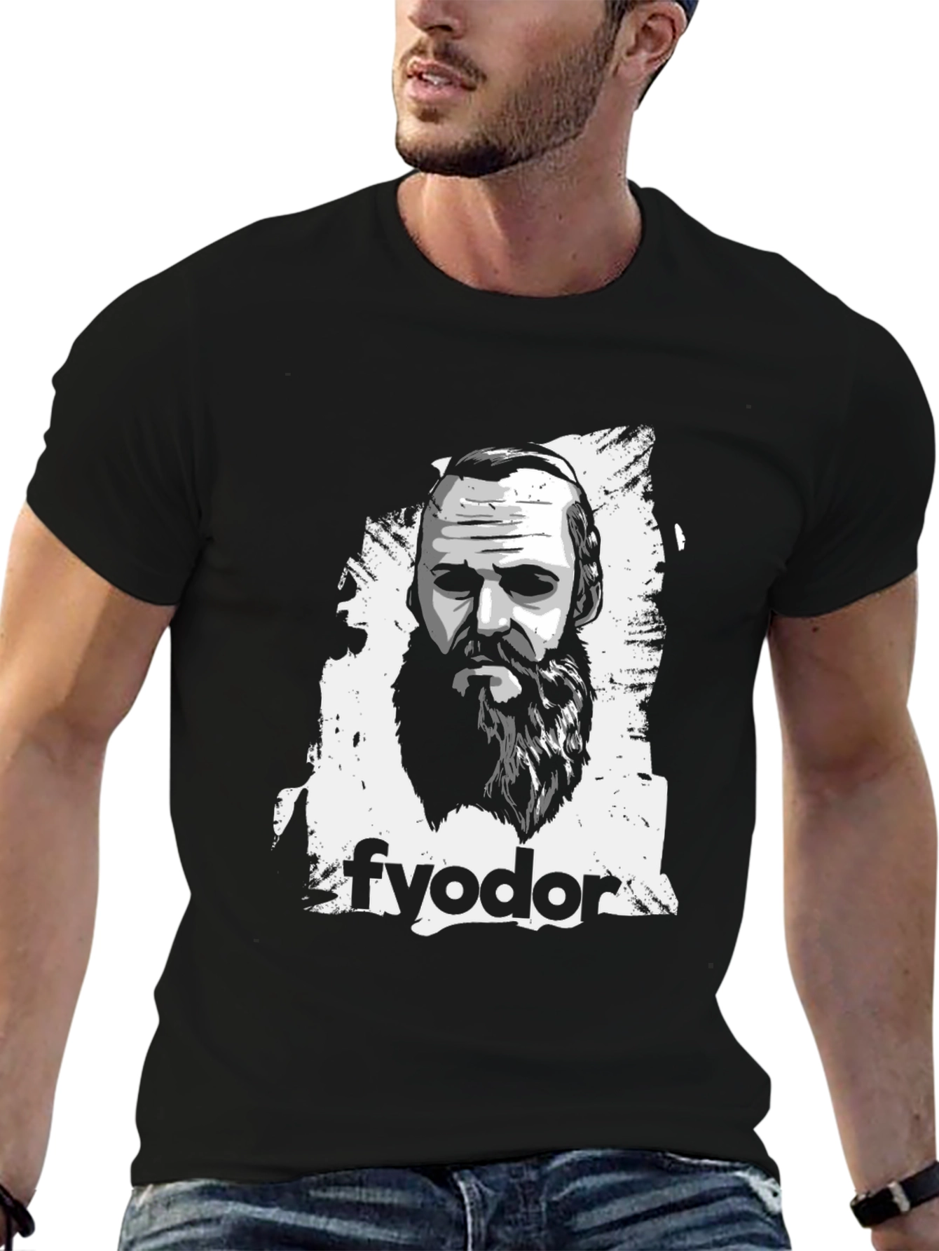 Fyodor Dostoyevsky Graphic T-Shirt - Black