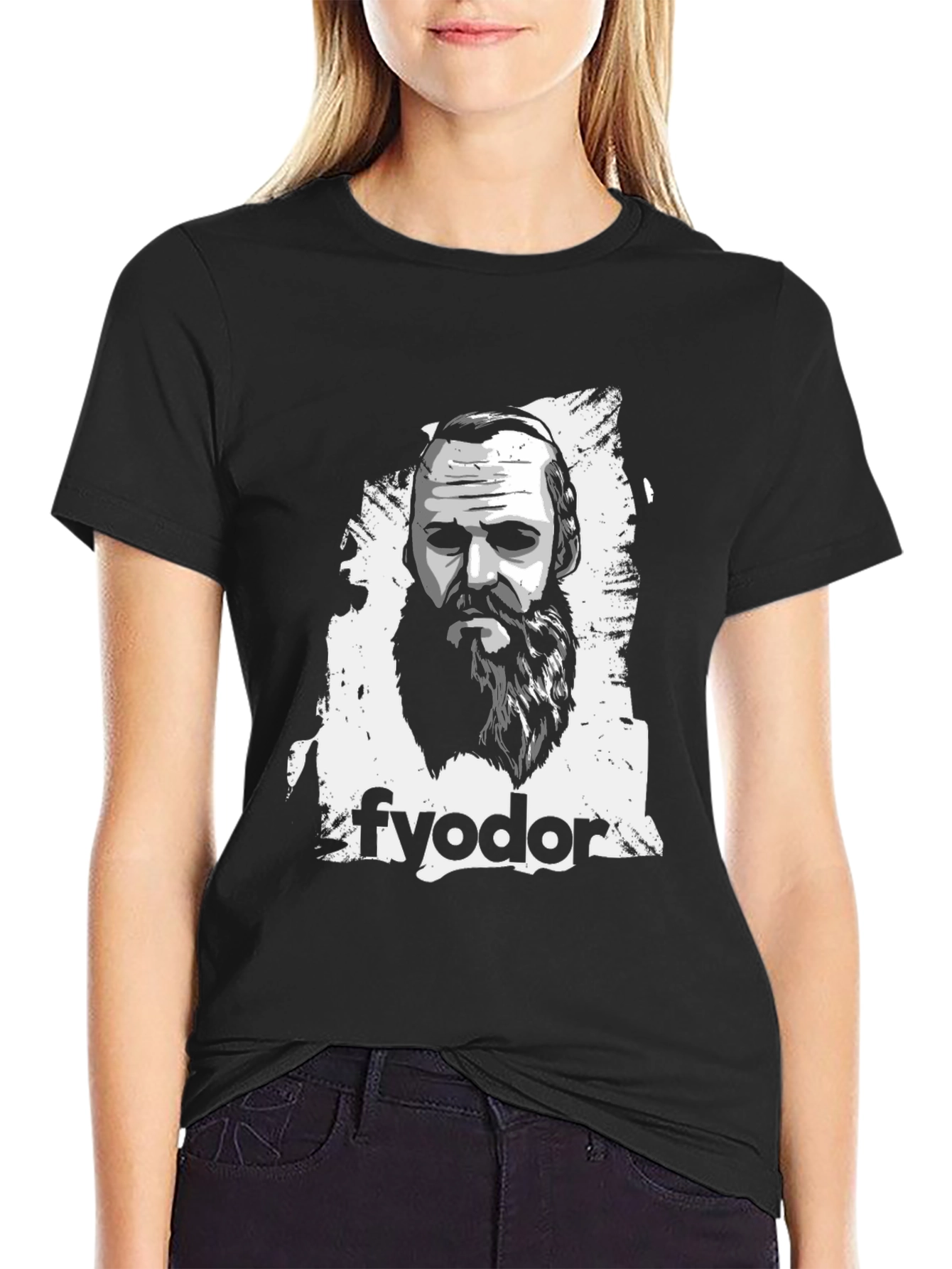Fyodor Dostoyevsky Graphic T-Shirt - Black